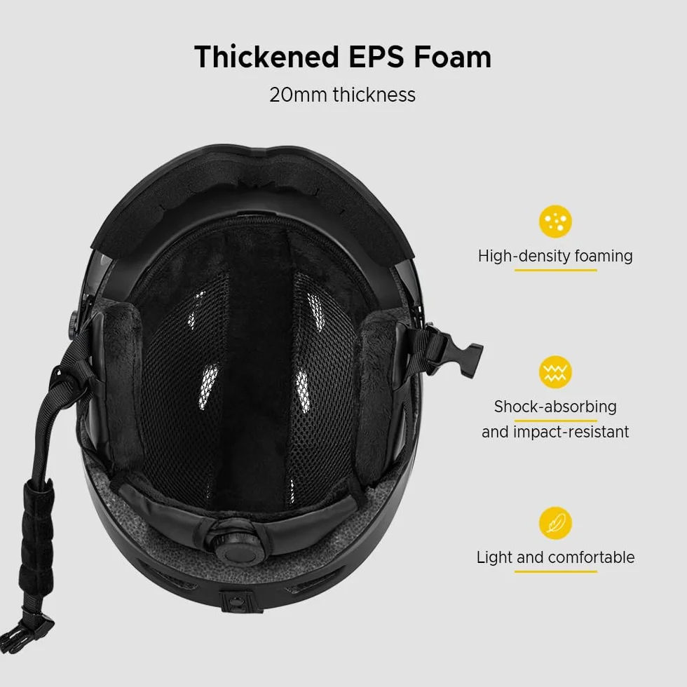 Lixada Casque de ski intégré Casque de snowboard pour homme et femme avec visière amovible
