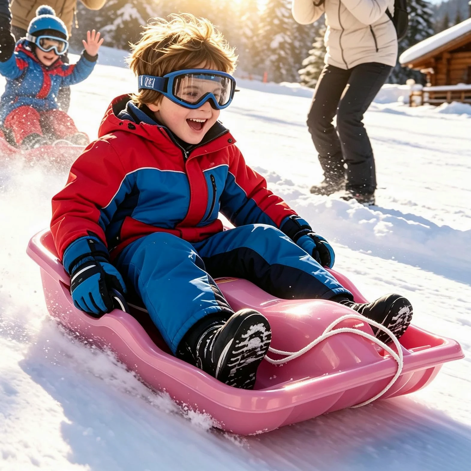 Luge à neige pour adultes - Planche de glissement pour sol épais - Jouet d'hiver | Équipement de luge à neige pour femmes, hommes, filles, plein air, rivières, lacs, ski, sable, jeu de Noël