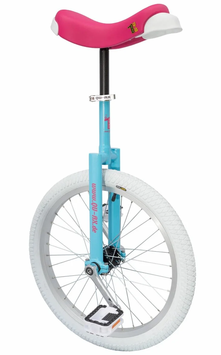 QU-AX MONOCICLO LUXUS 20" LLANTA ALUMINIO CUBIERTA Blanca Azul Rosa