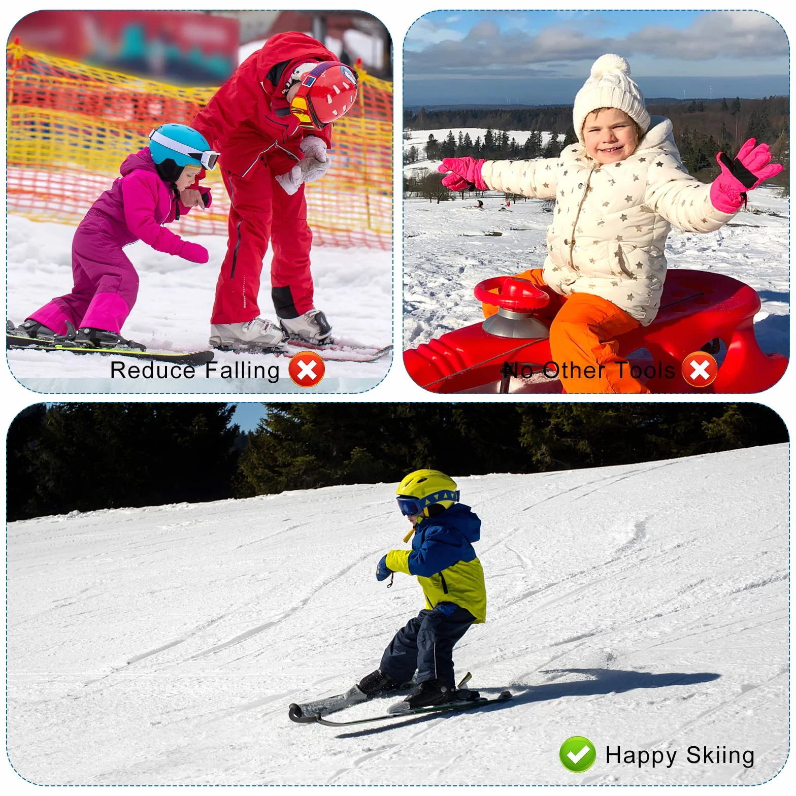 Connecteur de Pointe de Ski pour Enfants BOXOB 2 pièces Équipement d'Entraînement de Ski pour Débutants