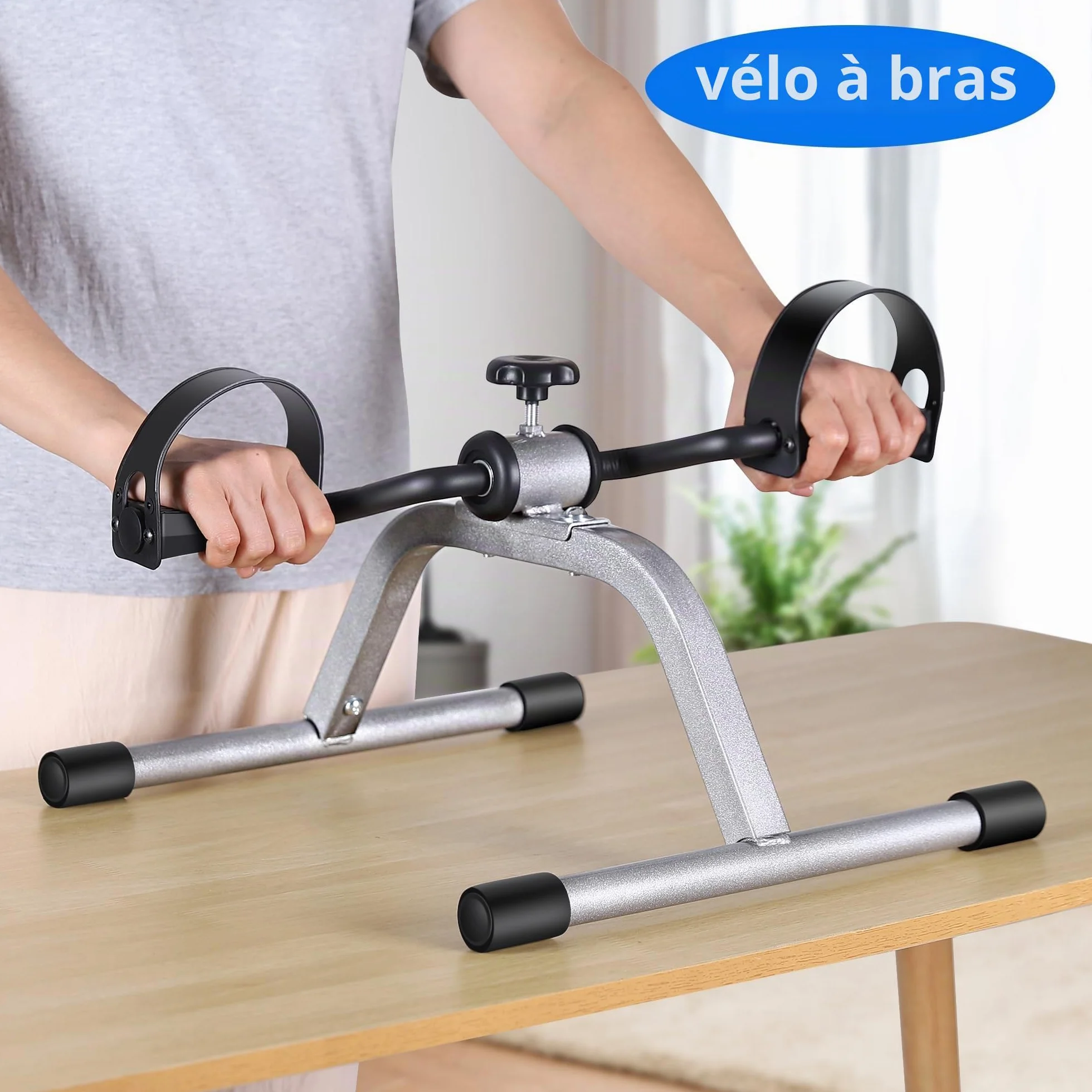 Mini vélo d'exercice à pédales pour récupération jambes bras, portable