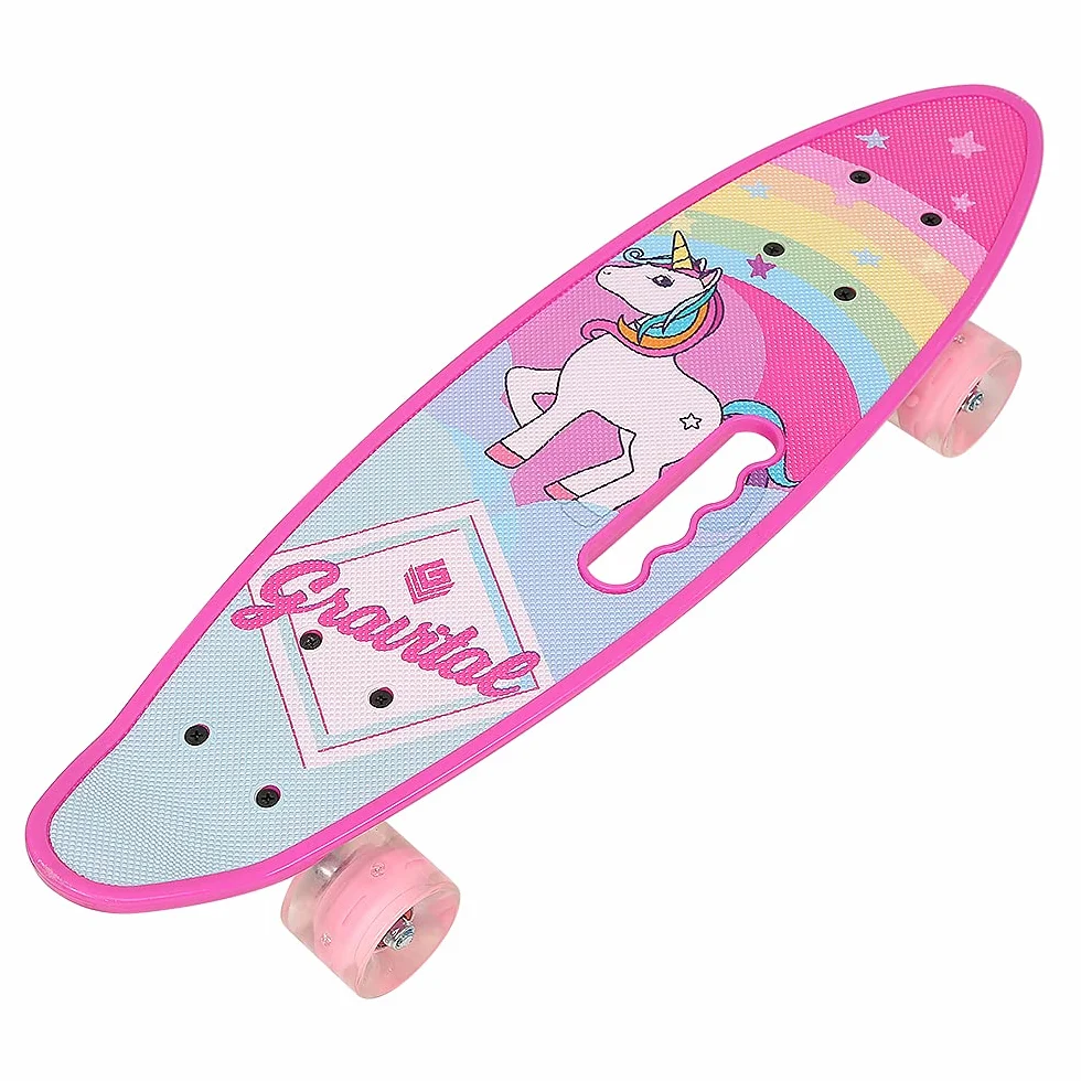 Skateboard pour Fille PVC 60×18 cm Petit Skate Enfants