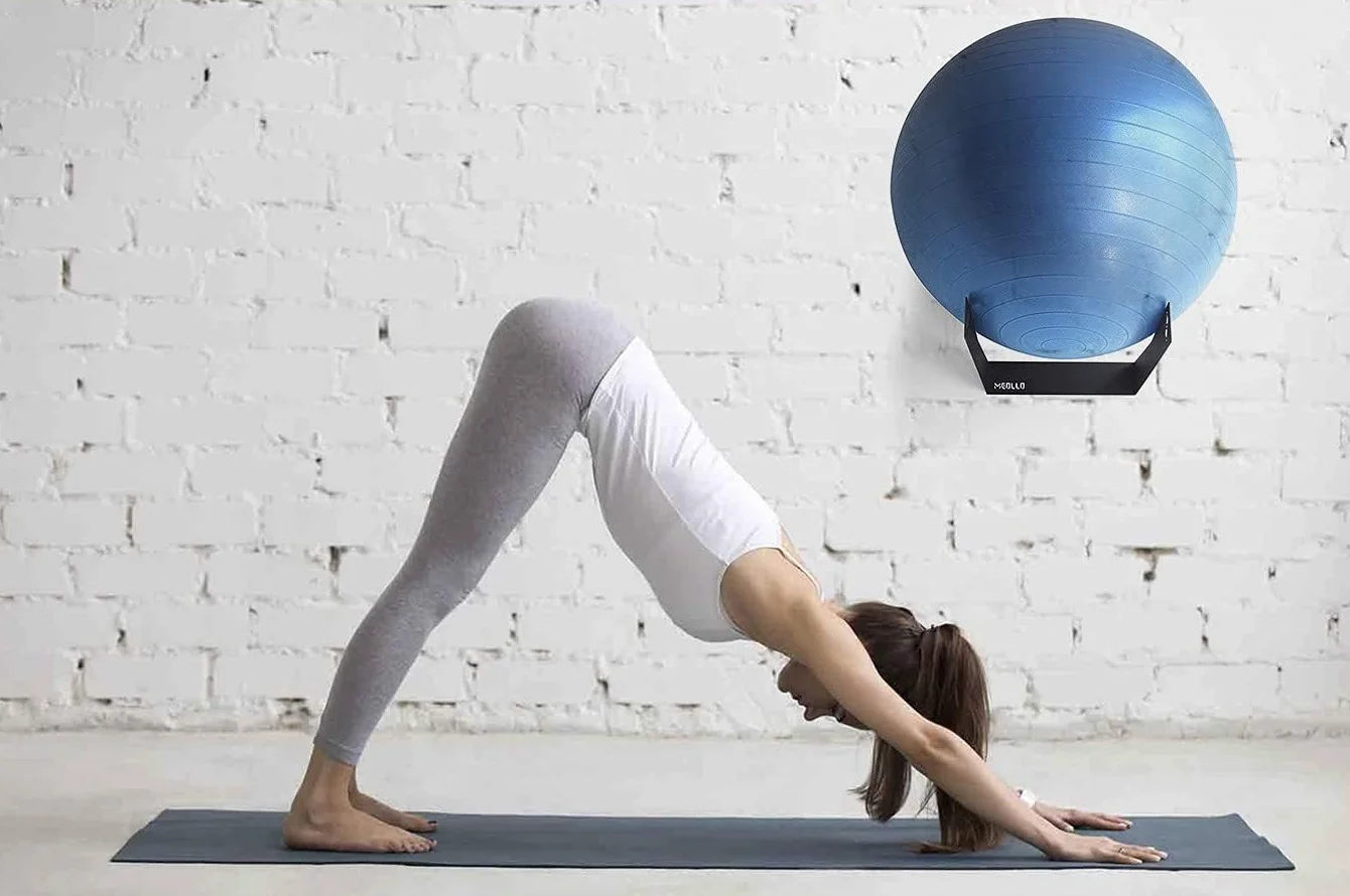 Support Mural pour Ballon de Pilates, Yoga, Fitness, Acier au Carbone