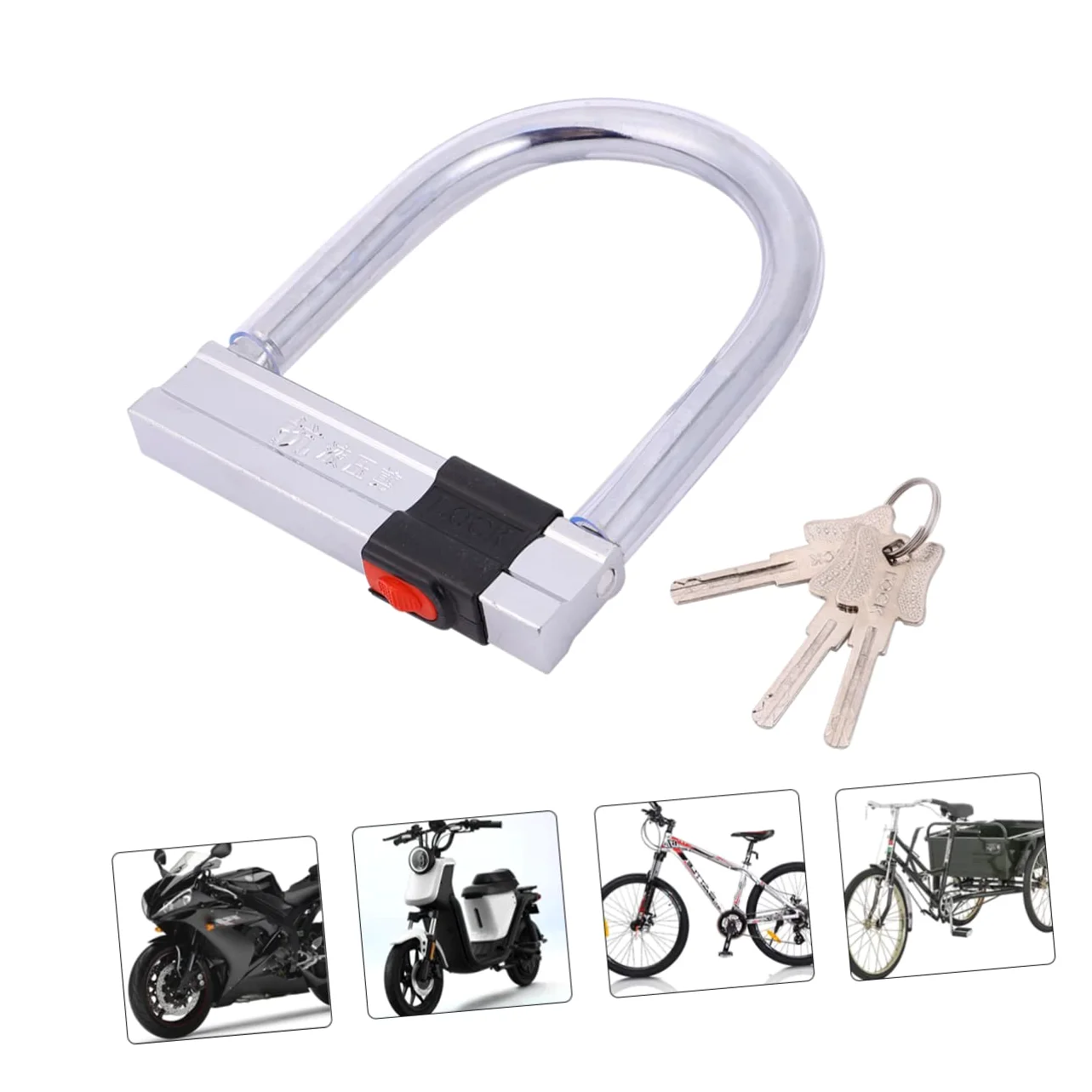 Antivol de Vélo en U, Antivol Moto, Acier Inoxydable, Résistance Hydraulique, Sécurité Renforcée pour Cyclisme et Usage Extérieur