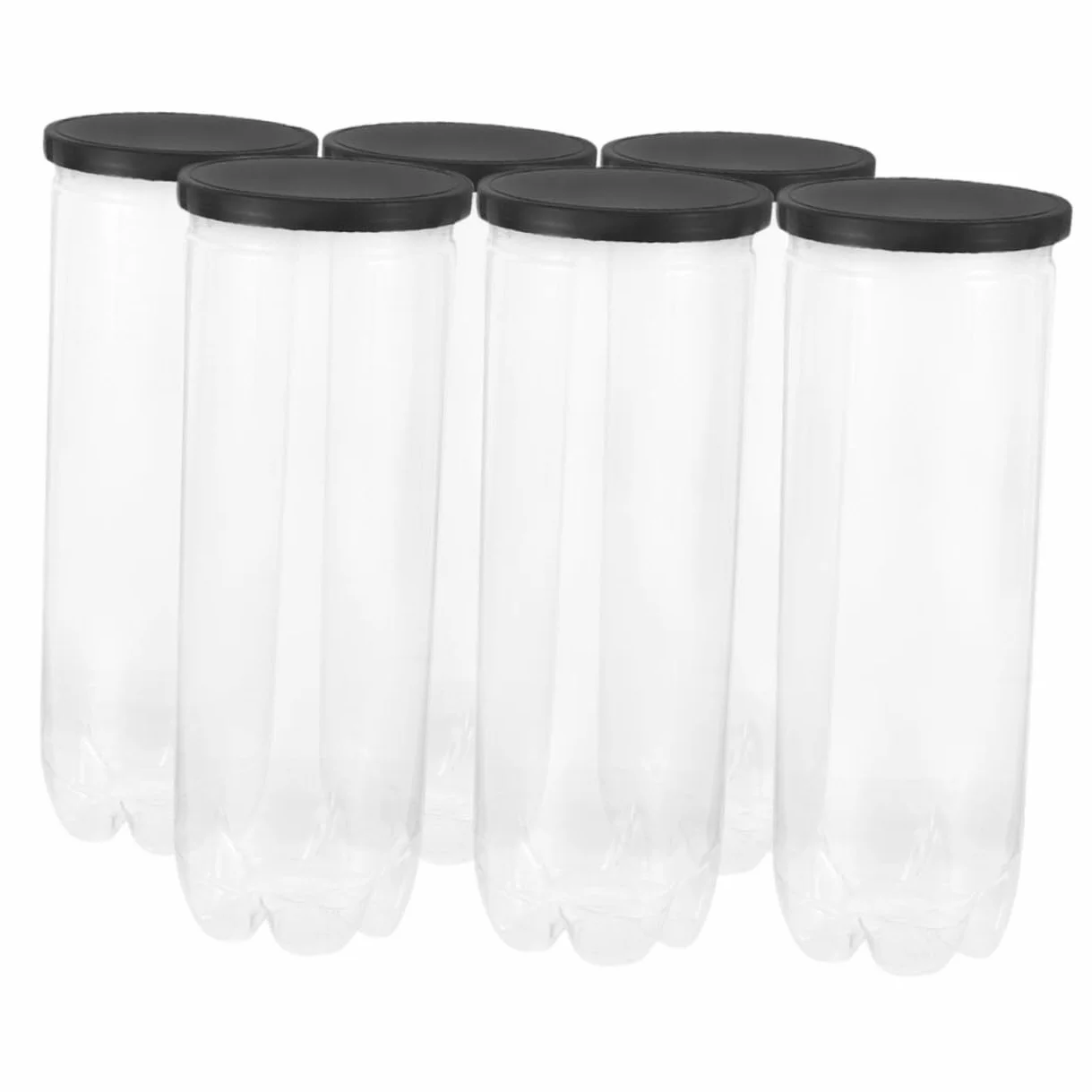 6 pièces Boîte de Rangement Transparente pour Balles de Tennis avec Couvercle Noir Lot de Tubes PVC Durables pour Stockage et Organisation Intérieure et Extérieure
