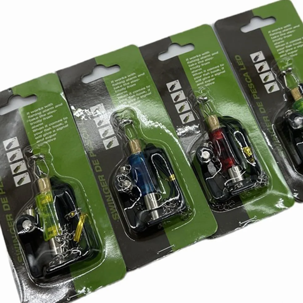 Indicateur de touche LED avec 4 bobines pour la pêche à la carpe, pas de batterie nécessaire, compatible avec la plupart des alarmes (4 couleurs)