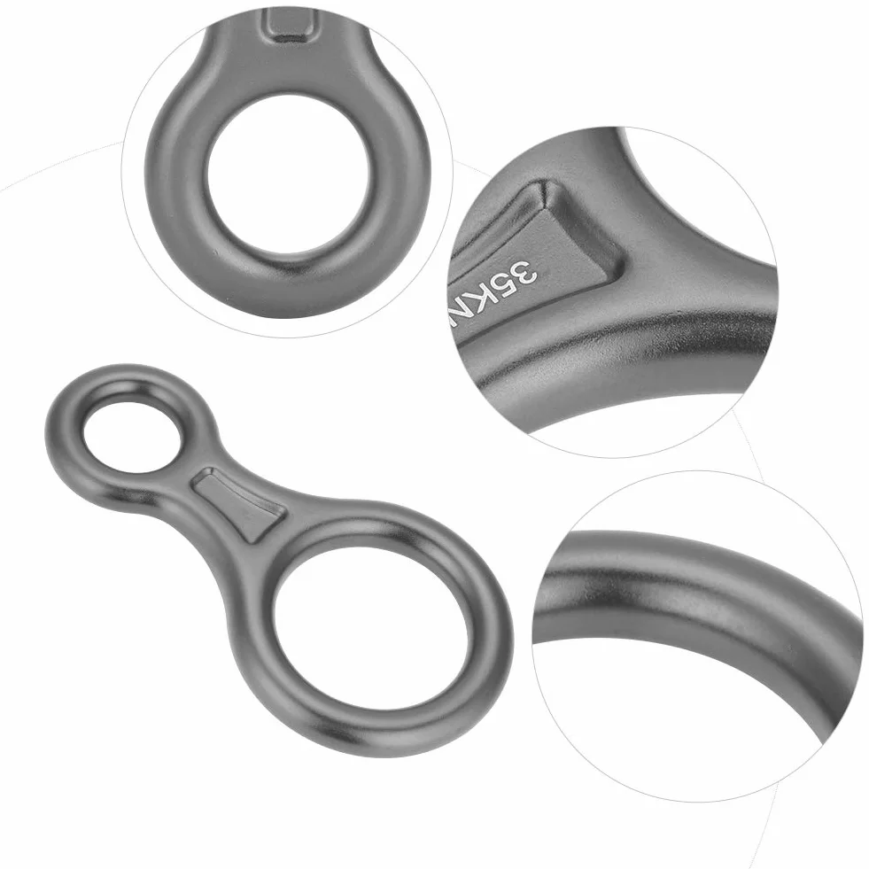 Escalade 8 Anneaux Figure 8 Descendeur 35KN Heavy Duty Corde Rappel