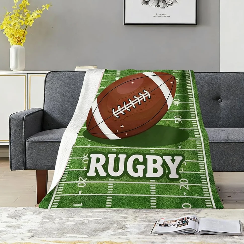 Couverture Rugby Personnalisée Homme Cadeau Entraîneur Football Anniversaire