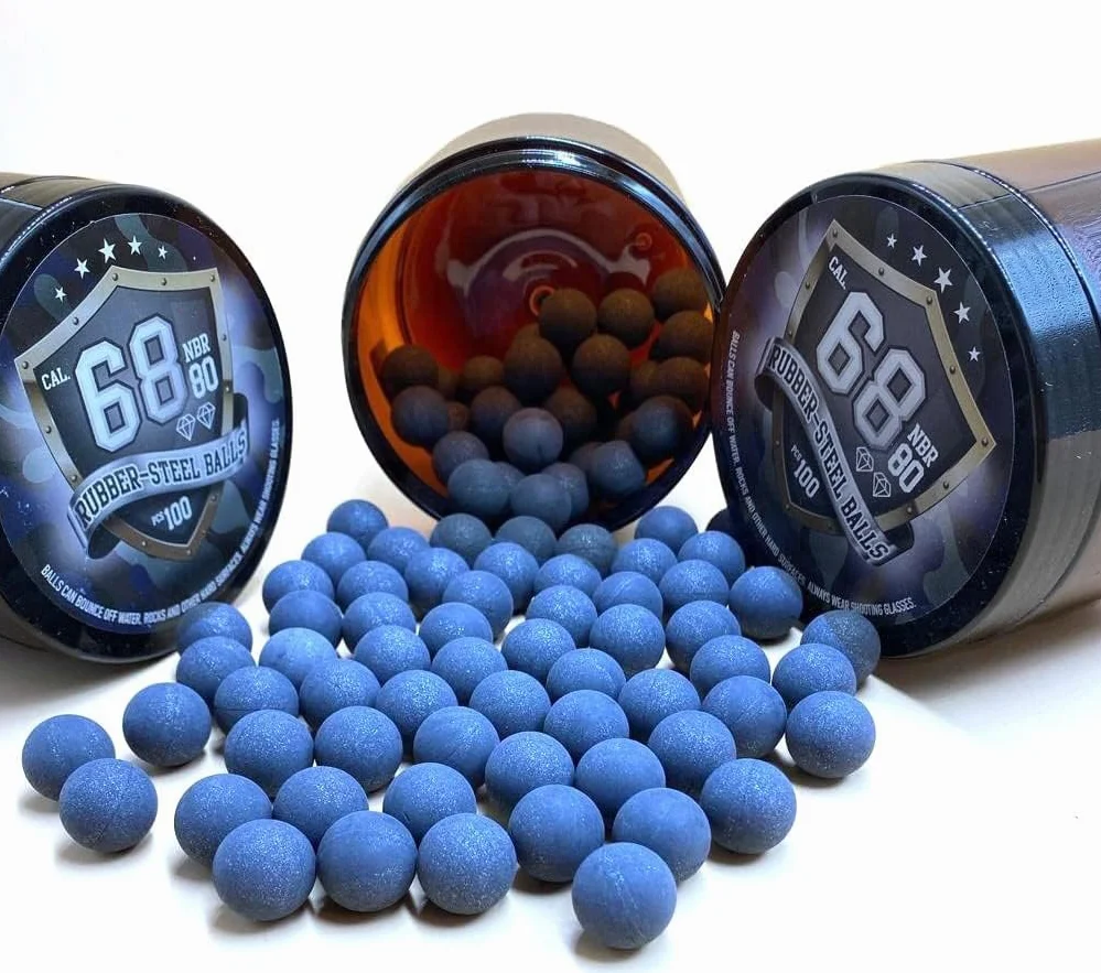 .68 Cal Rubber Steel Balls for Self Defense Pistols