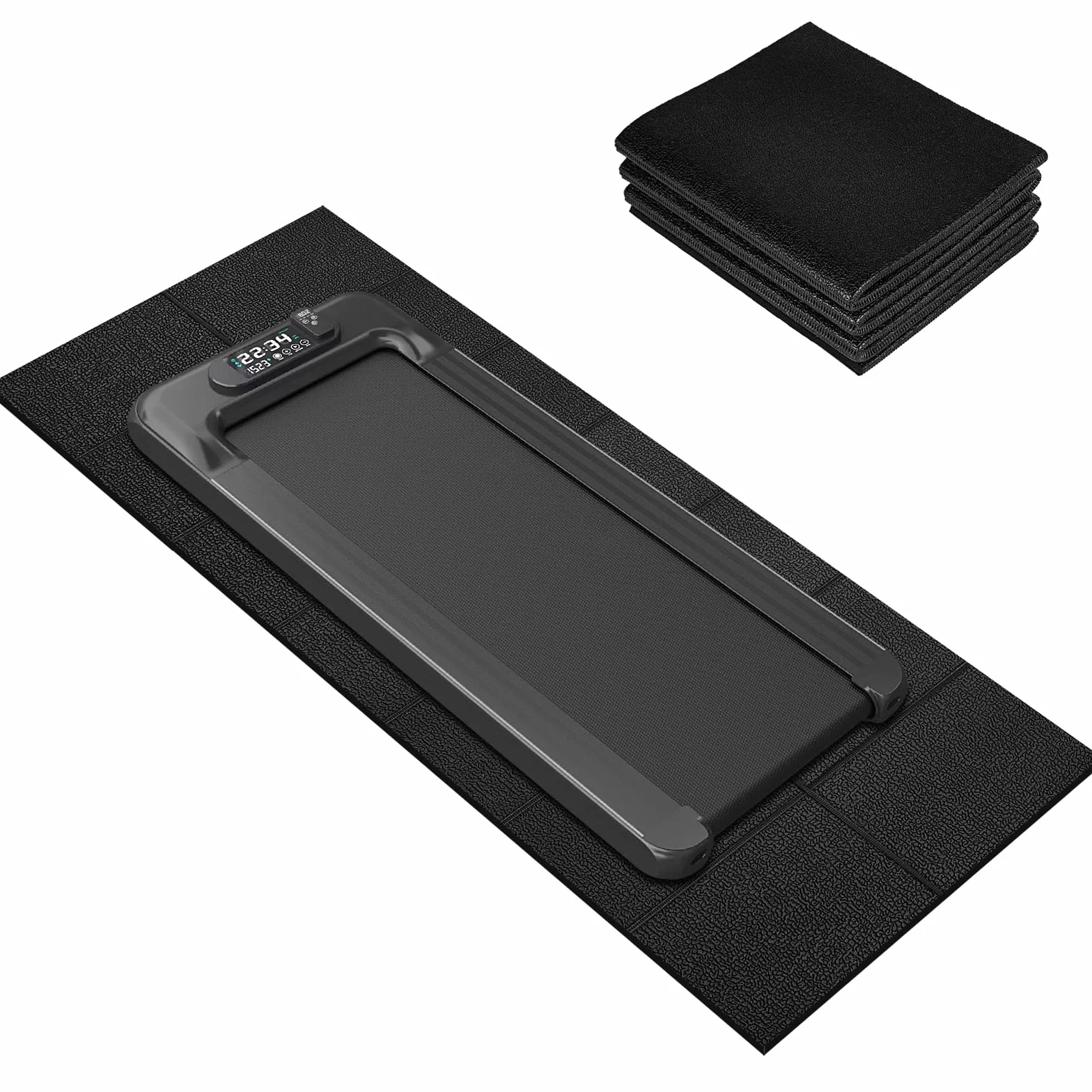 Tapis de protection de sol fitness pliable PVC 160x75 cm 6 mm antidérapant imperméable