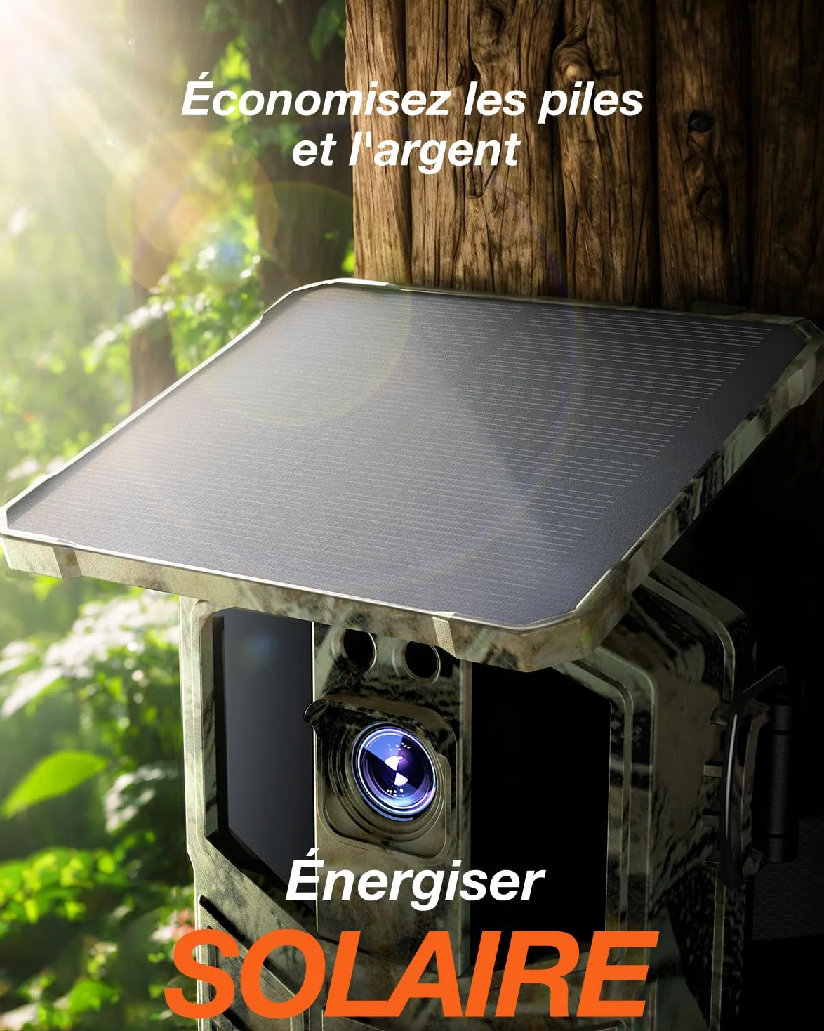 iZEEKER Solaire WiFi Caméra de Chasse, 4K 64MP Bluetooth Caméra de Chasse avec Vision Nocturne, 0,1s Temps de Déclenchement Activé par Mouvement, 5200mAh Batterie