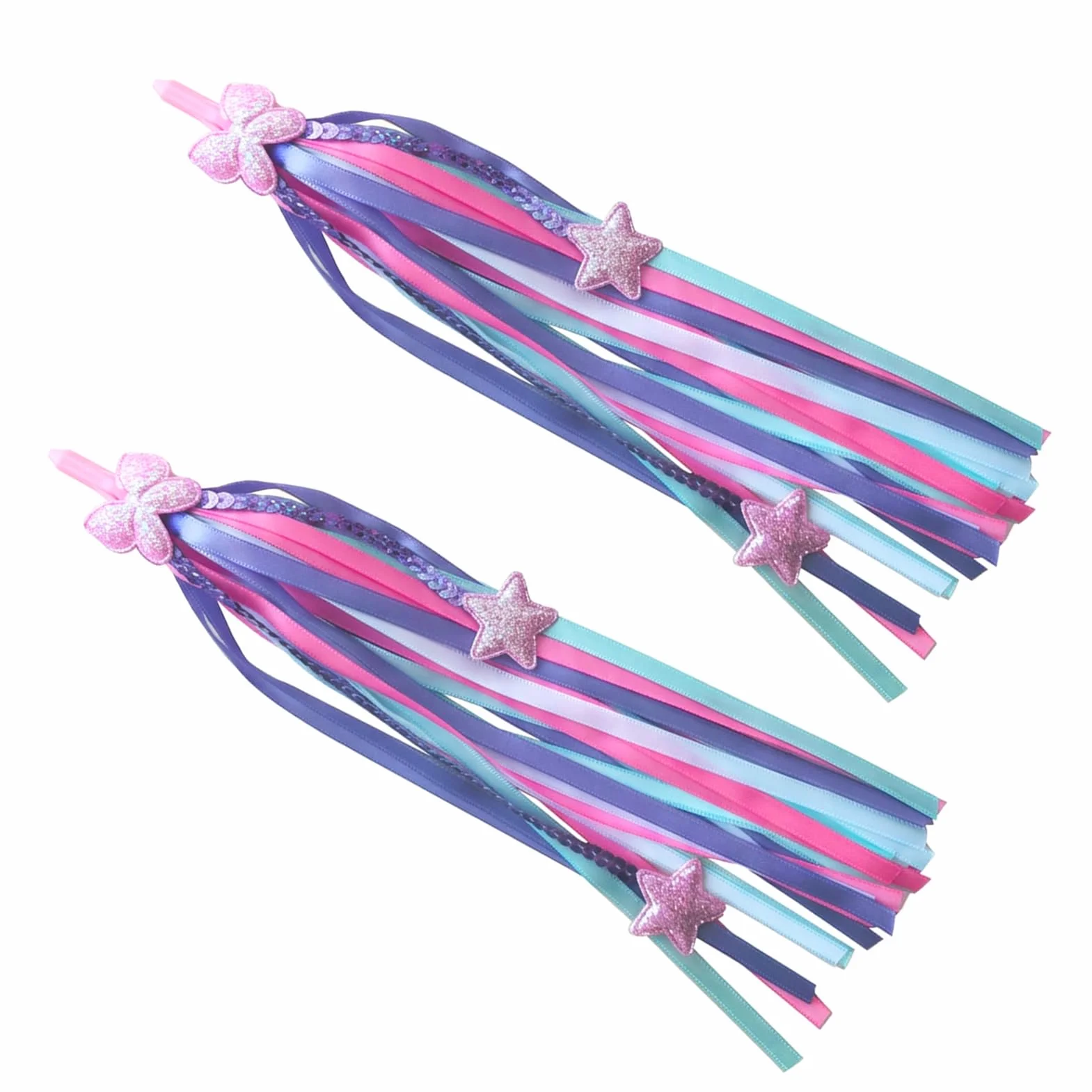 Rubans décoratifs guidon vélo enfant PVC Polyester franges colorées