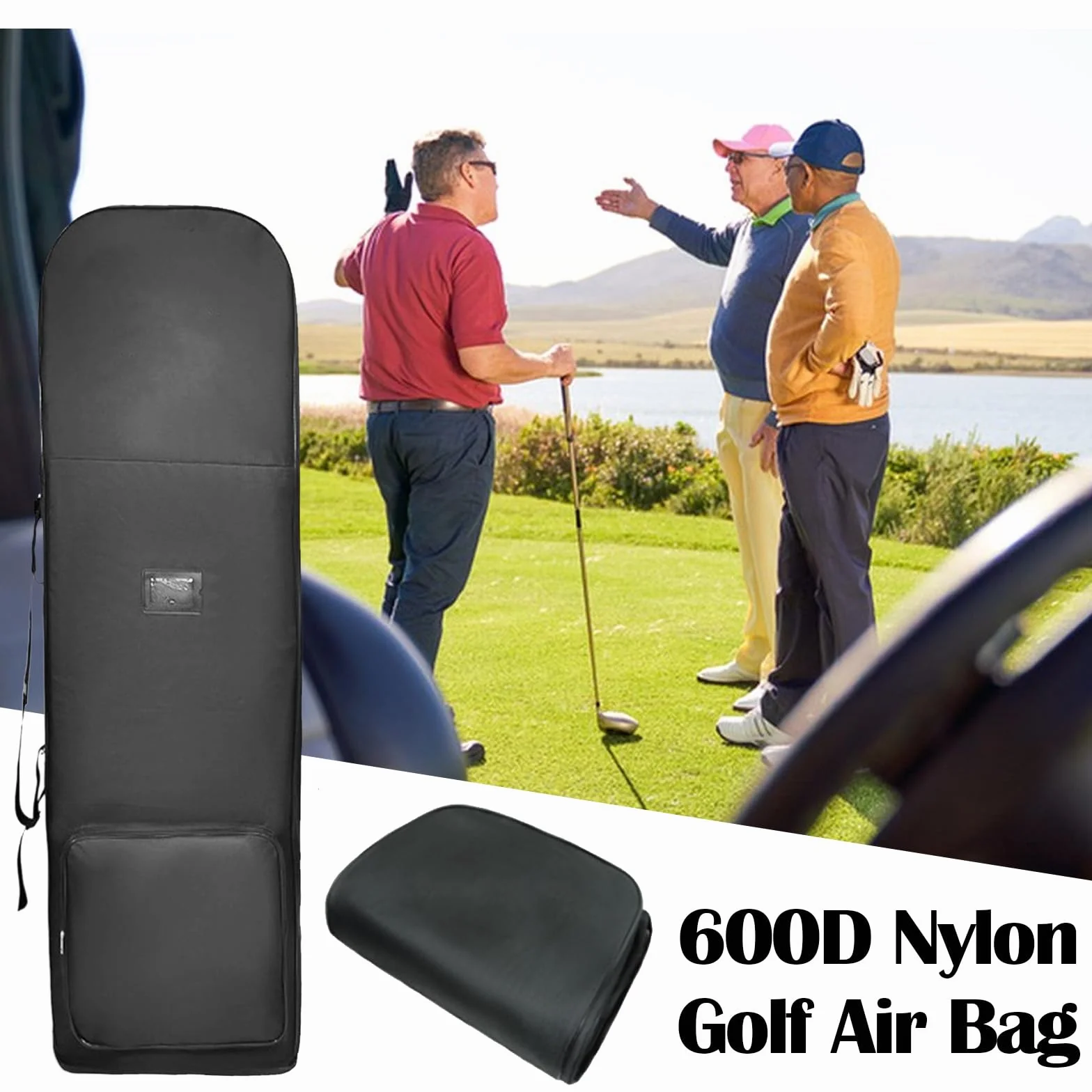 Sac De Club De Golf Imperméable 600D avec Roulettes Housse De Voyage Protection Extérieure