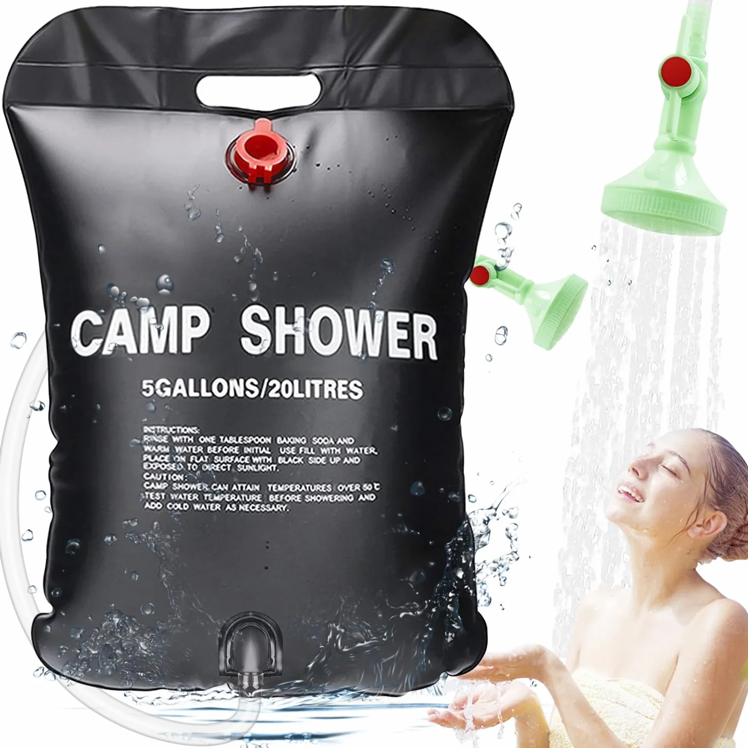 ECtury Douche Solaire 20L Camping Portable Randonnée Extérieure