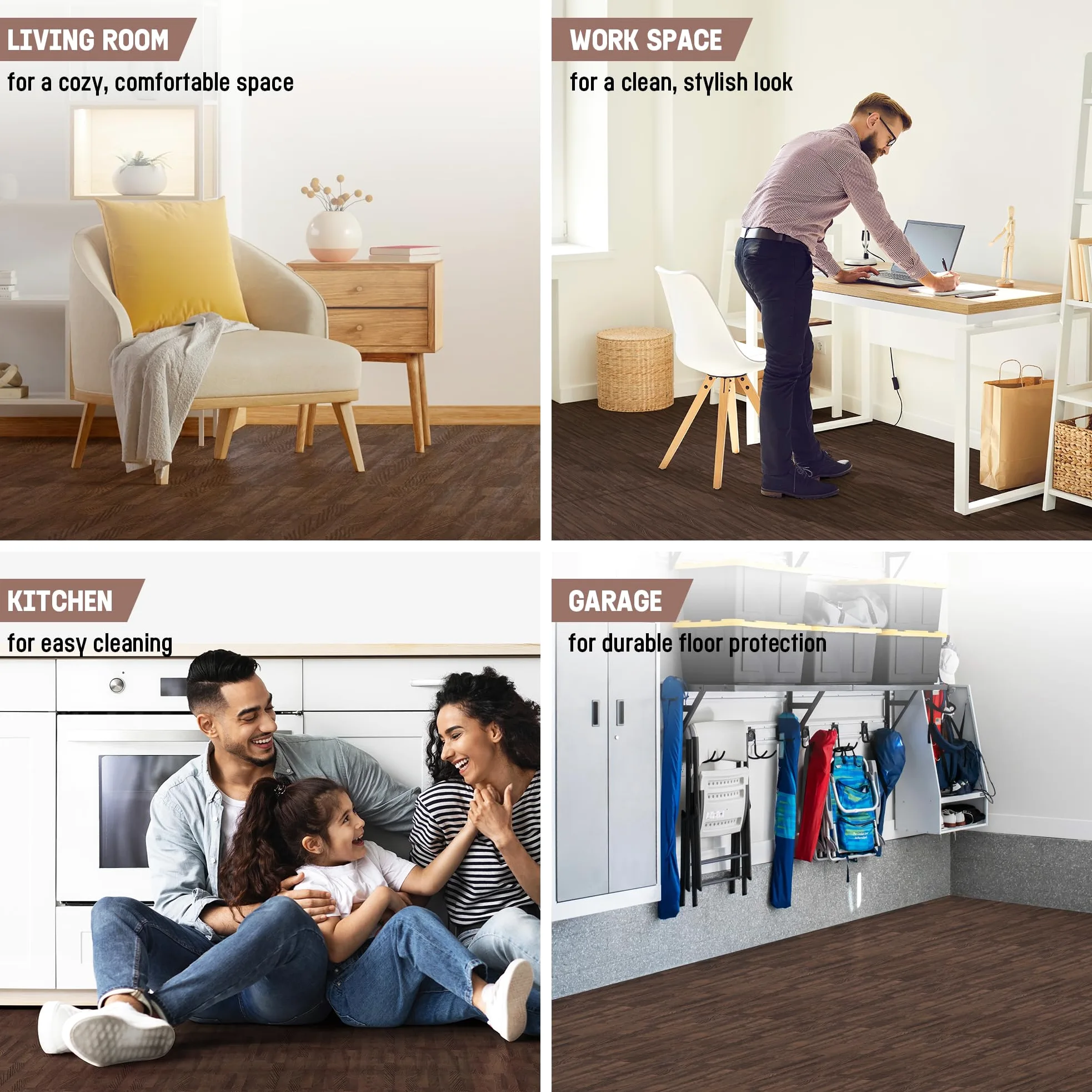 Yes4All Tapis de sol en mousse imitation bois – 1,1 m², 2,2 m², 3,3 m² – Dalles en mousse EVA emboîtables avec bordures, pour protéger le sol et créer un espace d'entraînement à domicile