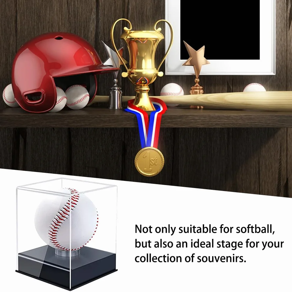 Vitrine Baseball en Acrylique Transparente Autographiée avec Base pour Balle de Golf