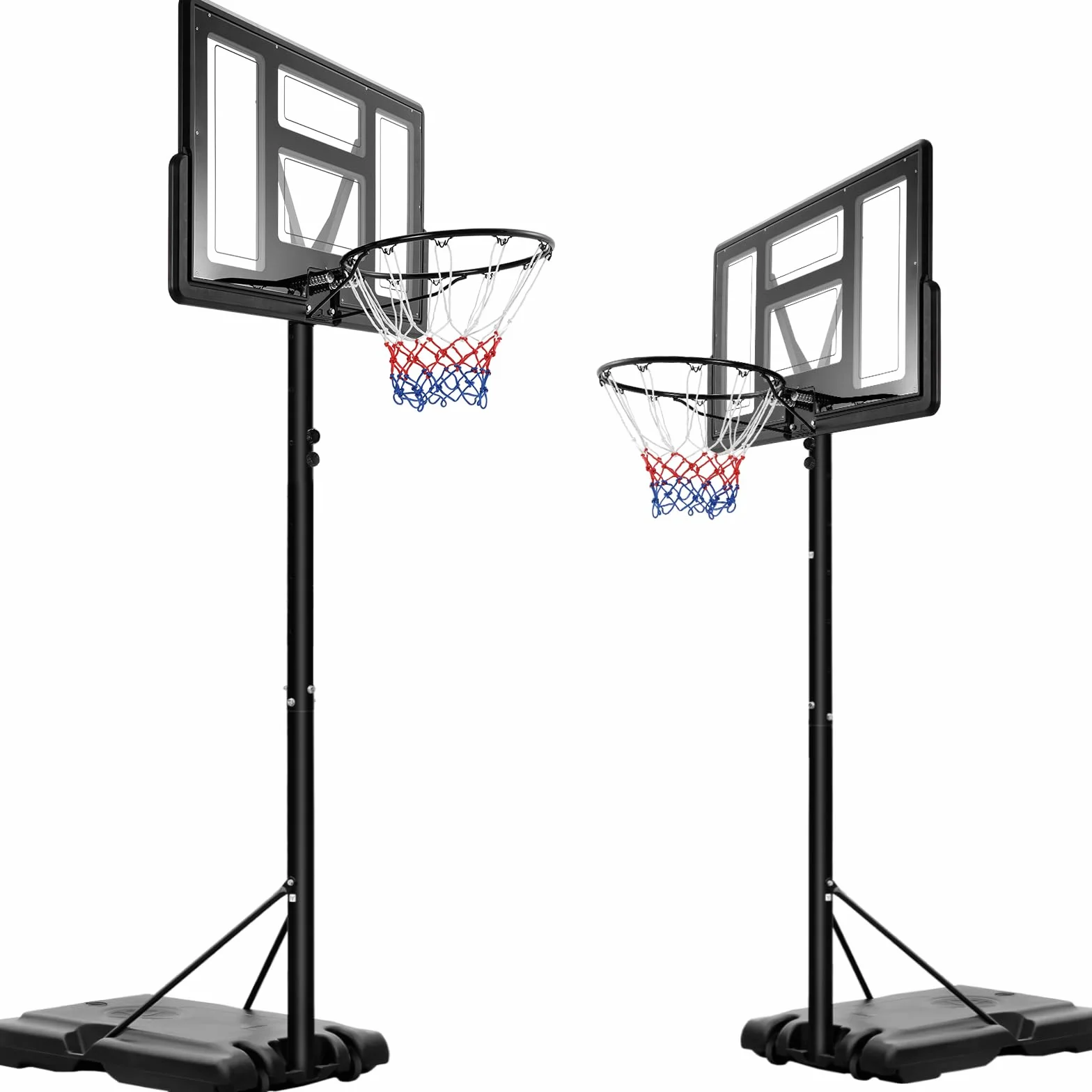 Panier de Basket-Ball Portable Hauteur Réglable 230-304 cm avec Support Extérieur Intérieur