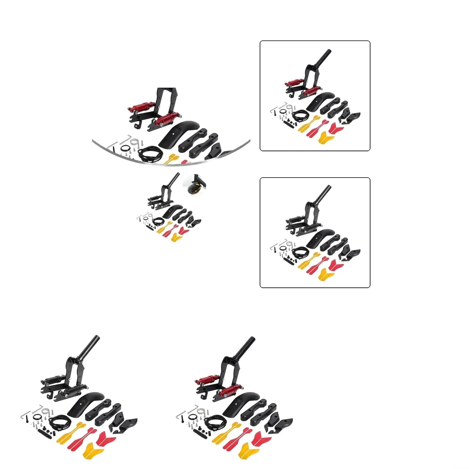 Réducteur de vibrations de suspension avant en alliage d'aluminium pour trottinette électrique Ninebot Max avec kit de garde-boue pour réduire les chocs et protéger contre les éclaboussures. Version