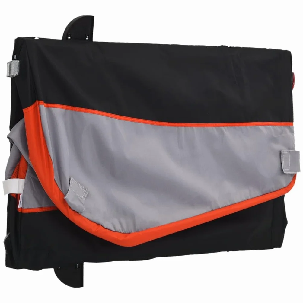 Remorque de Vélo vidaXL Chariot de Transport avec Barre d'Attelage 45 kg Noir et Orange