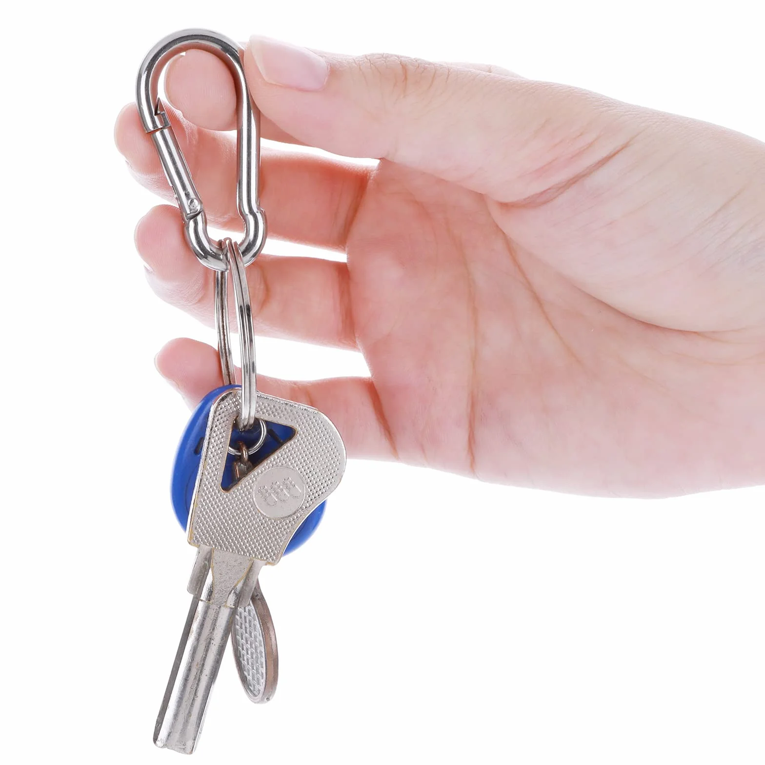 Lusofie 8 Pièces Mousqueton Clip à Ressort en Acier Inoxydable pour Randonnée Alpinisme Camping Pêche