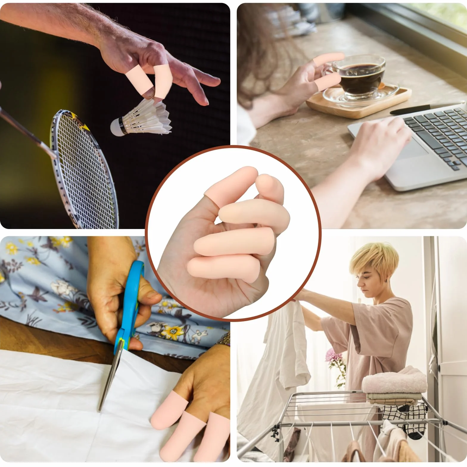HINGTAI Lot de 20 protège-doigts en gel pour le pouce, manchons en silicone