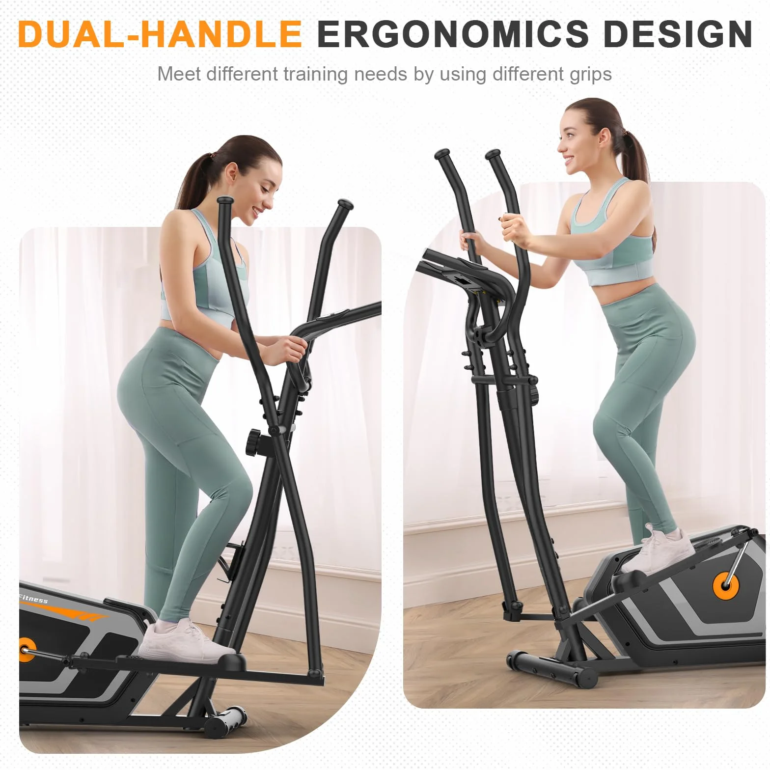 Vélo elliptique 3 en 1, 16 niveaux de résistance, écran LCD, capacité 287LBS