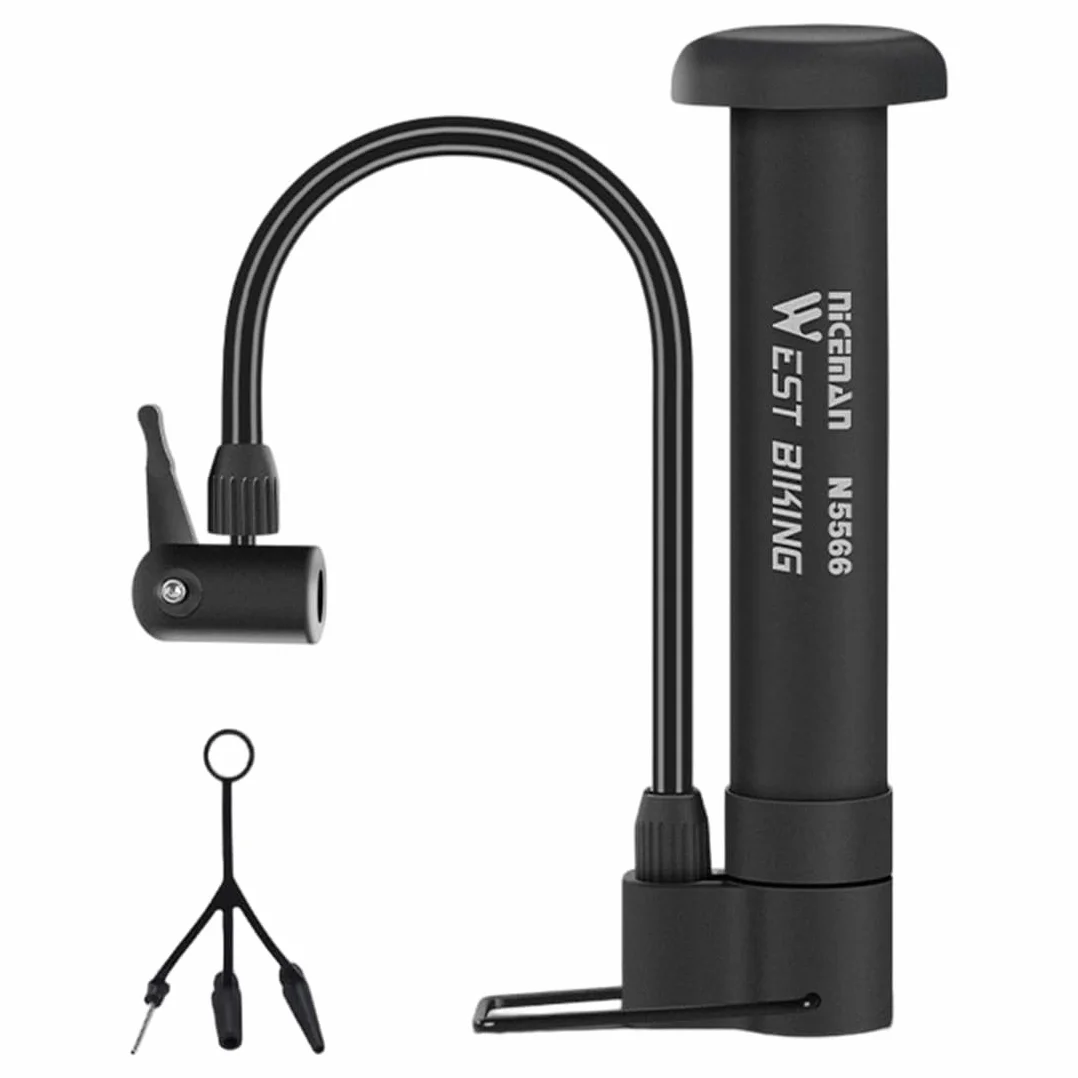 Pompe à Pied Portable pour Vélo Haute Pression pour Tous Vélos, Course, E-Bike, VTT
