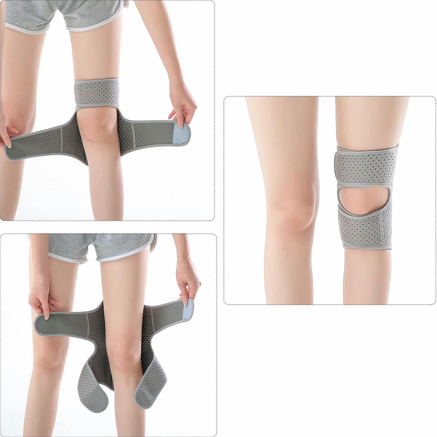 Attelle de soutien pour le genou à ressorts réglables, dispositif d'assistance pour personnes âgées, Gris