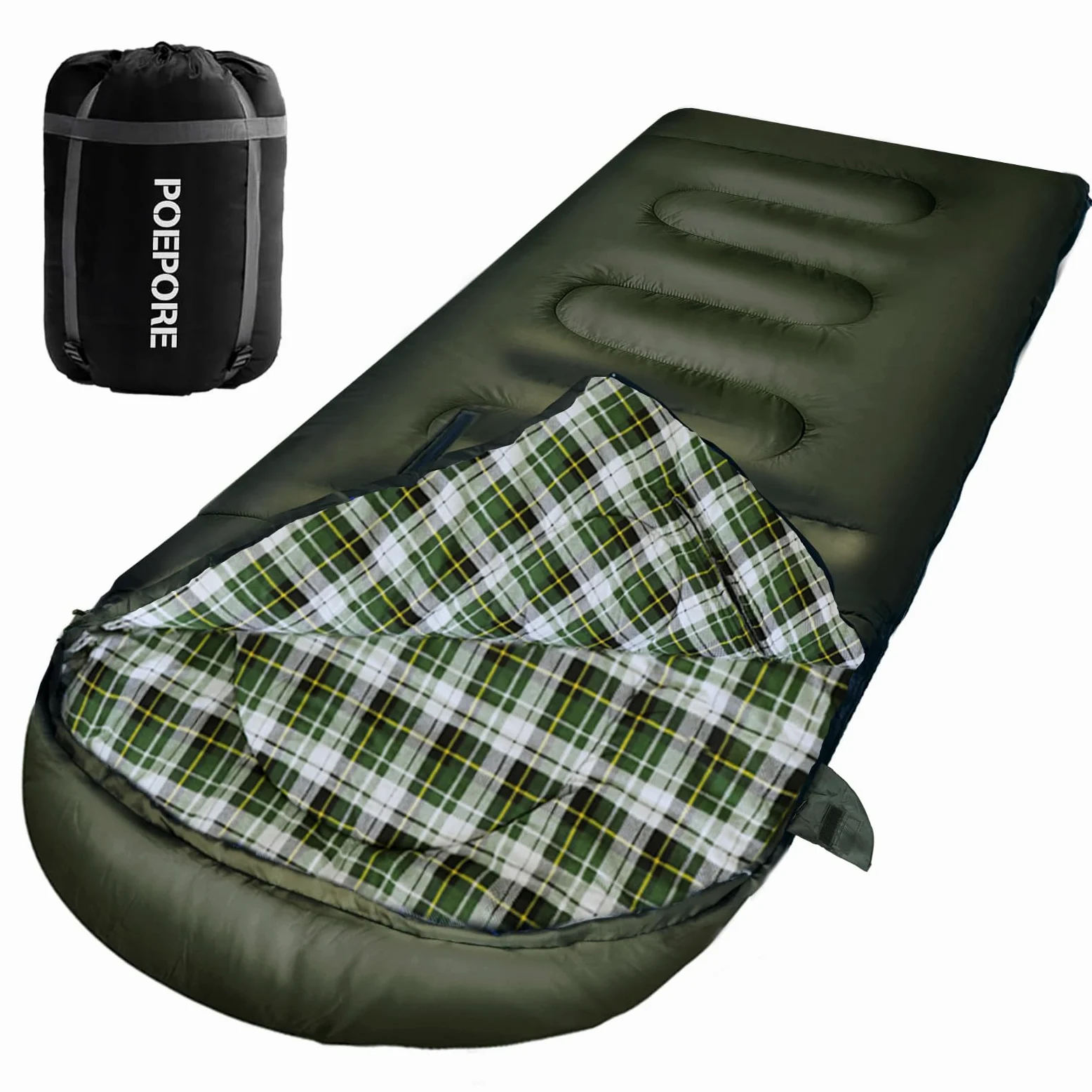 Sac de couchage en flanelle de coton à 0 degrés pour adultes - Taille XXL - Sac de couchage portable 4 saisons imperméable avec sac de compression