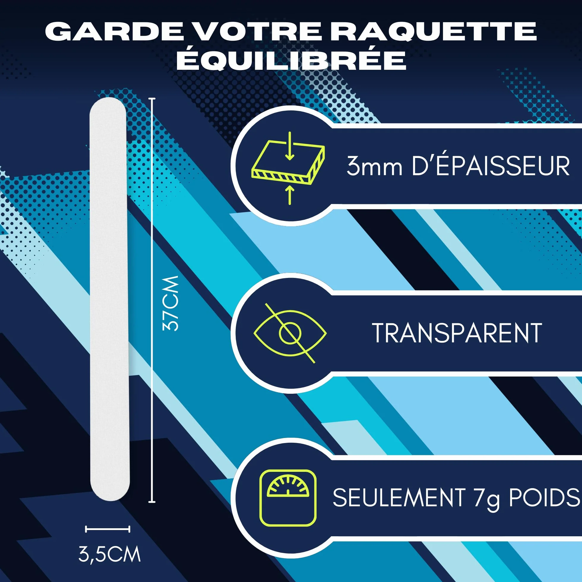 Raquette de Padel Protection Transparent Rugueux - Accessoire Multi-granulés en Silicone