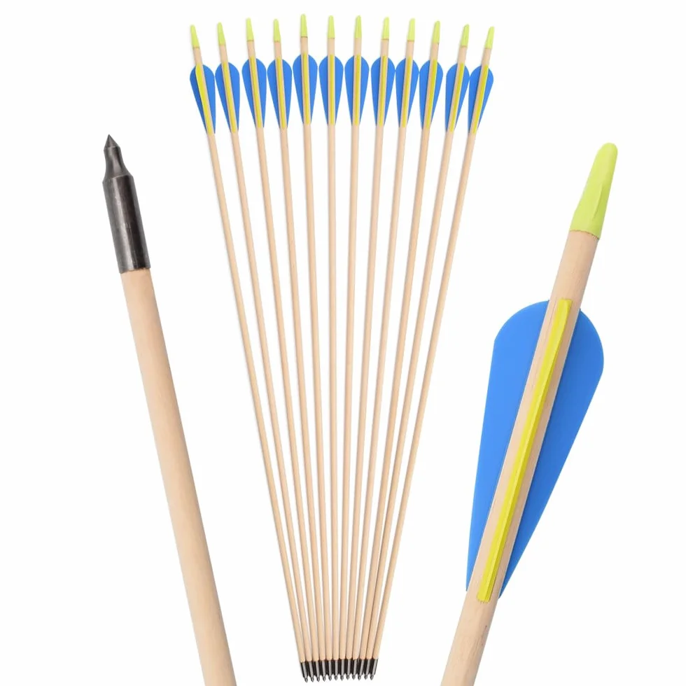 Flèches en Bois Incurvées 28-32 Pouces Lot de 12