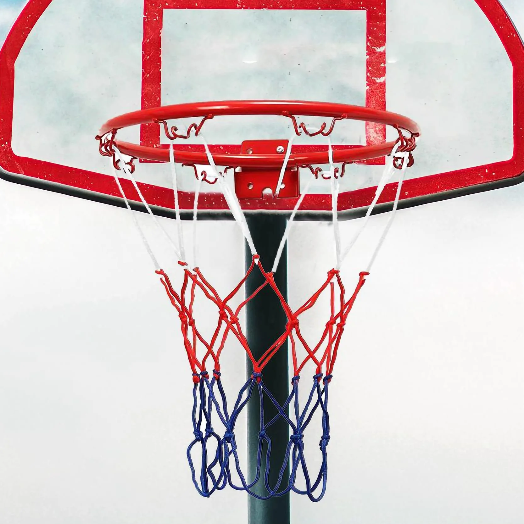Panier de Basket-Ball Mural 32 cm Filet Jante Métal avec Vis Intérieur Extérieur