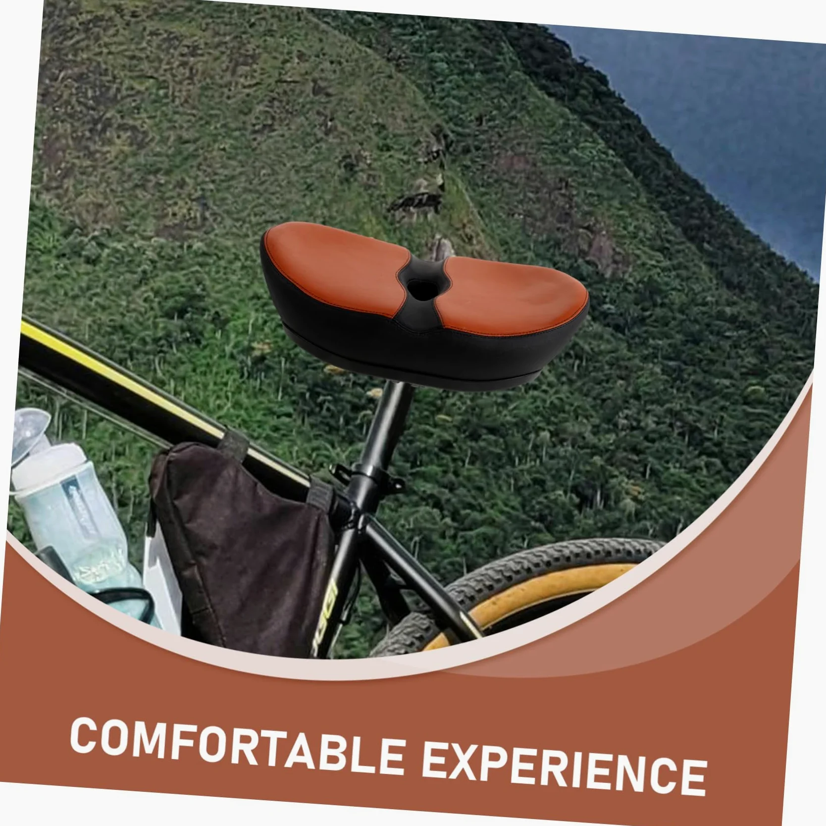 Selle de Vélo sans Nez Rembourrée, Coussin Large Ergonomique | Mousse Polyuréthane Pu, Entretien Facile, de Pression, pour Vélo et Route