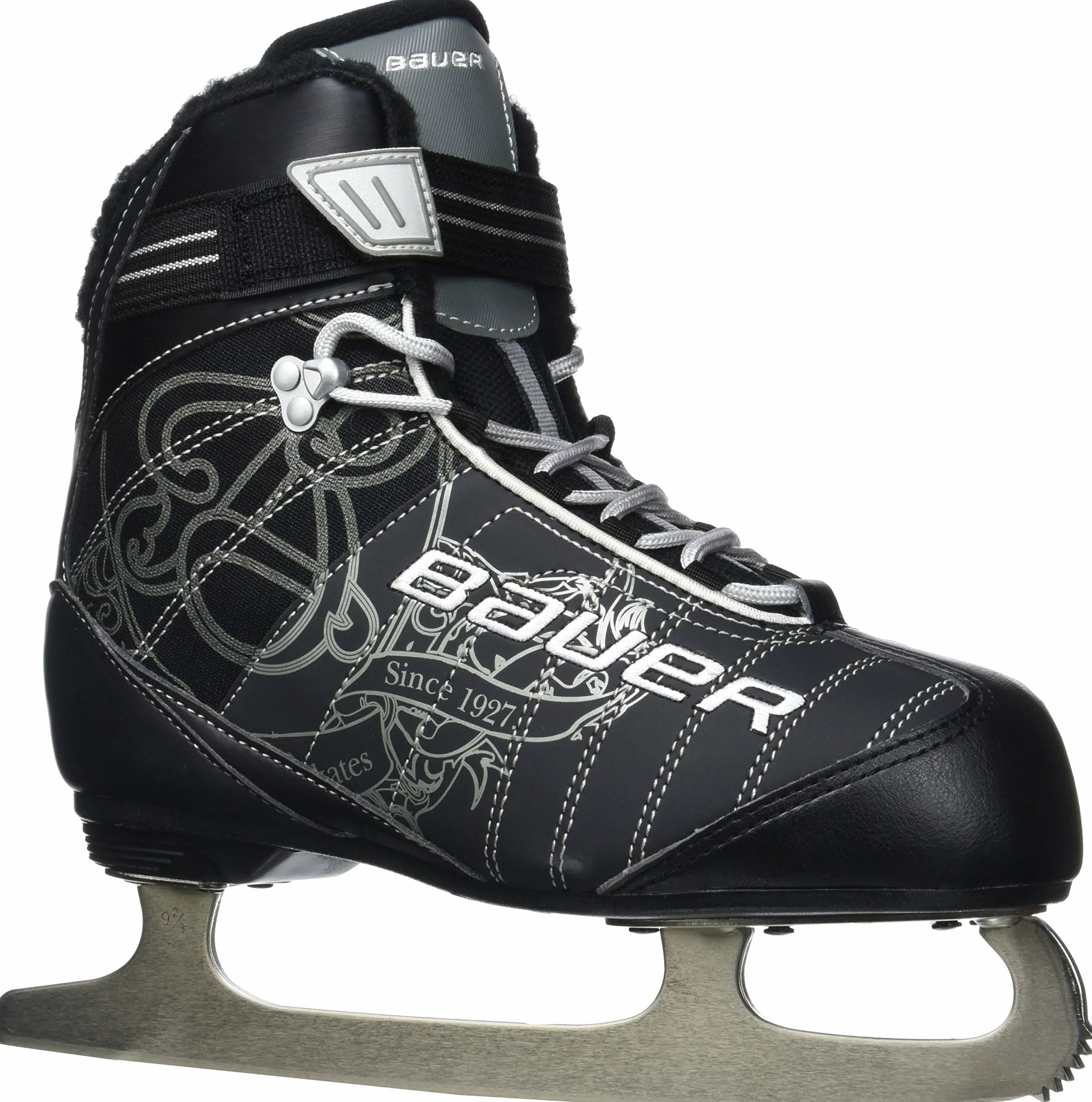 Bauer React Rec Patins à Glace pour Femme Taille Adulte Noir Noir
