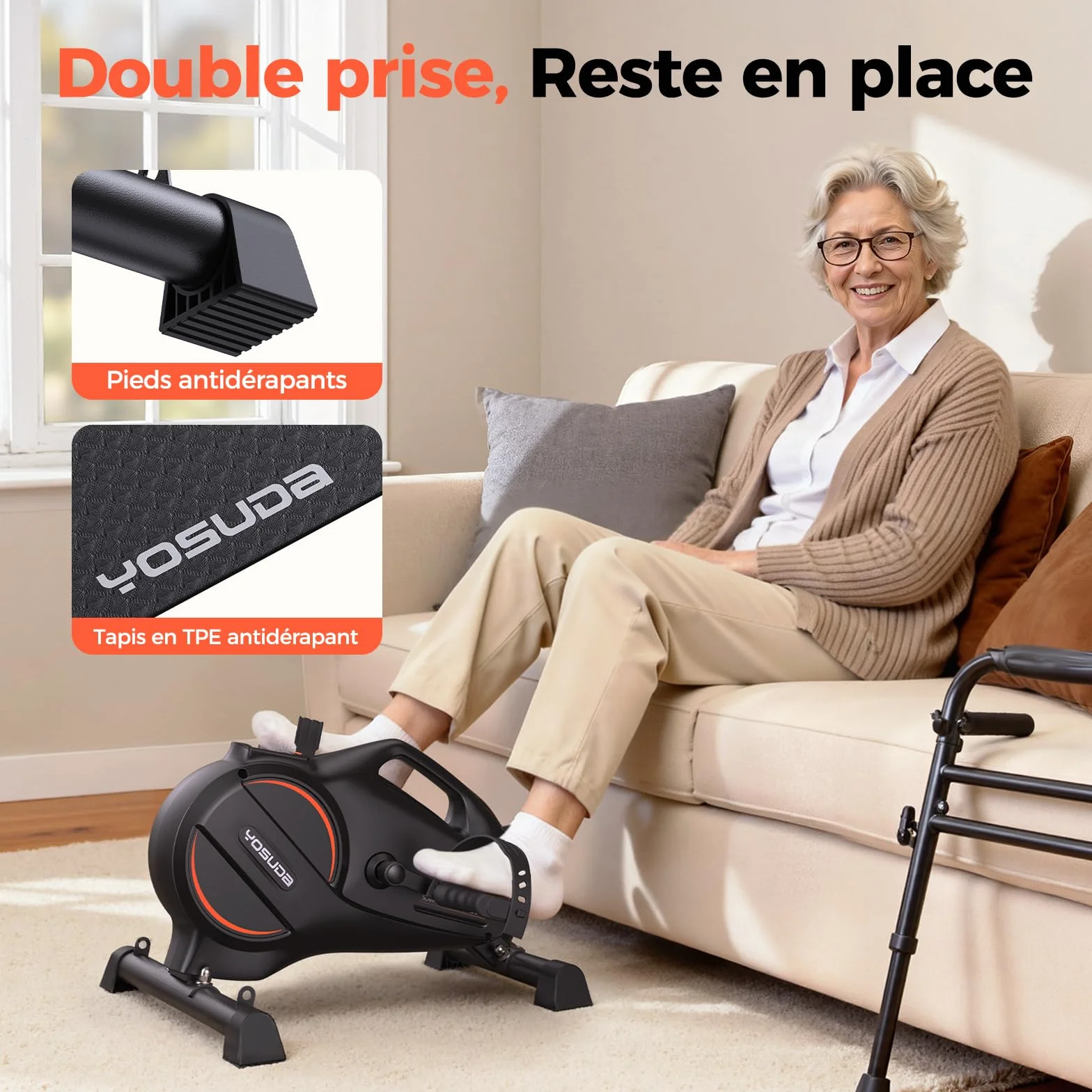 YOSUDA Vélo d'Appartement Mini avec 16 Niveaux de Résistance Réglable