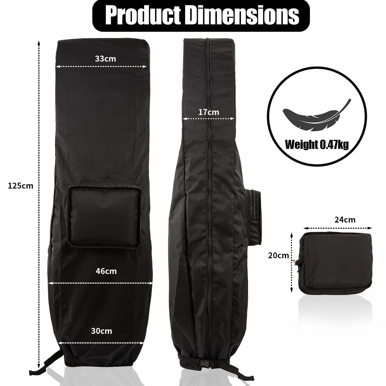 Housse de voyage de golf imperméable pliable en polyuréthane taille universelle