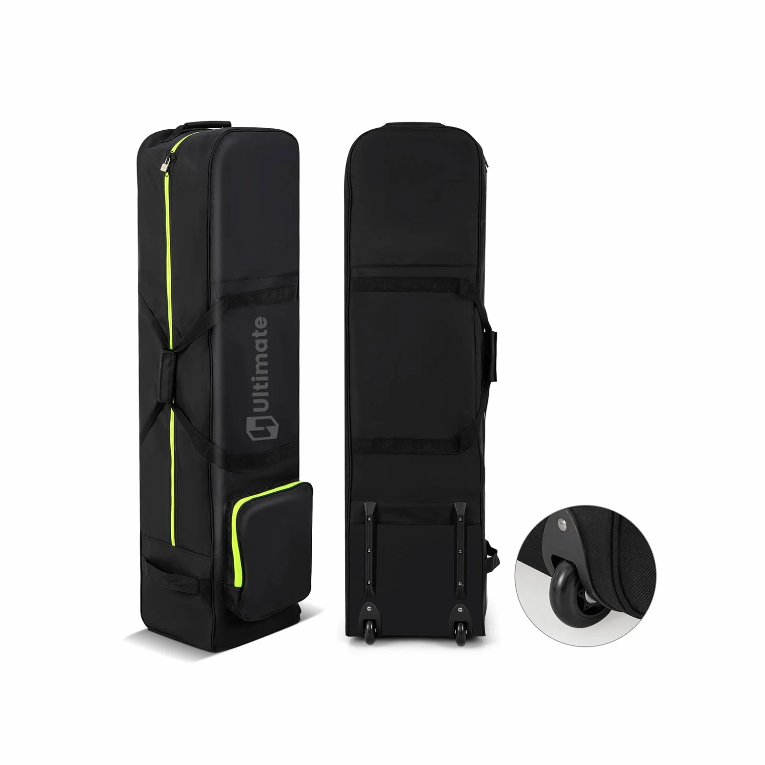 GOPLUS Sac de Golf à roulettes, Poche Latérale, Tissu Oxford Imperméable, Pliable pour Voyage