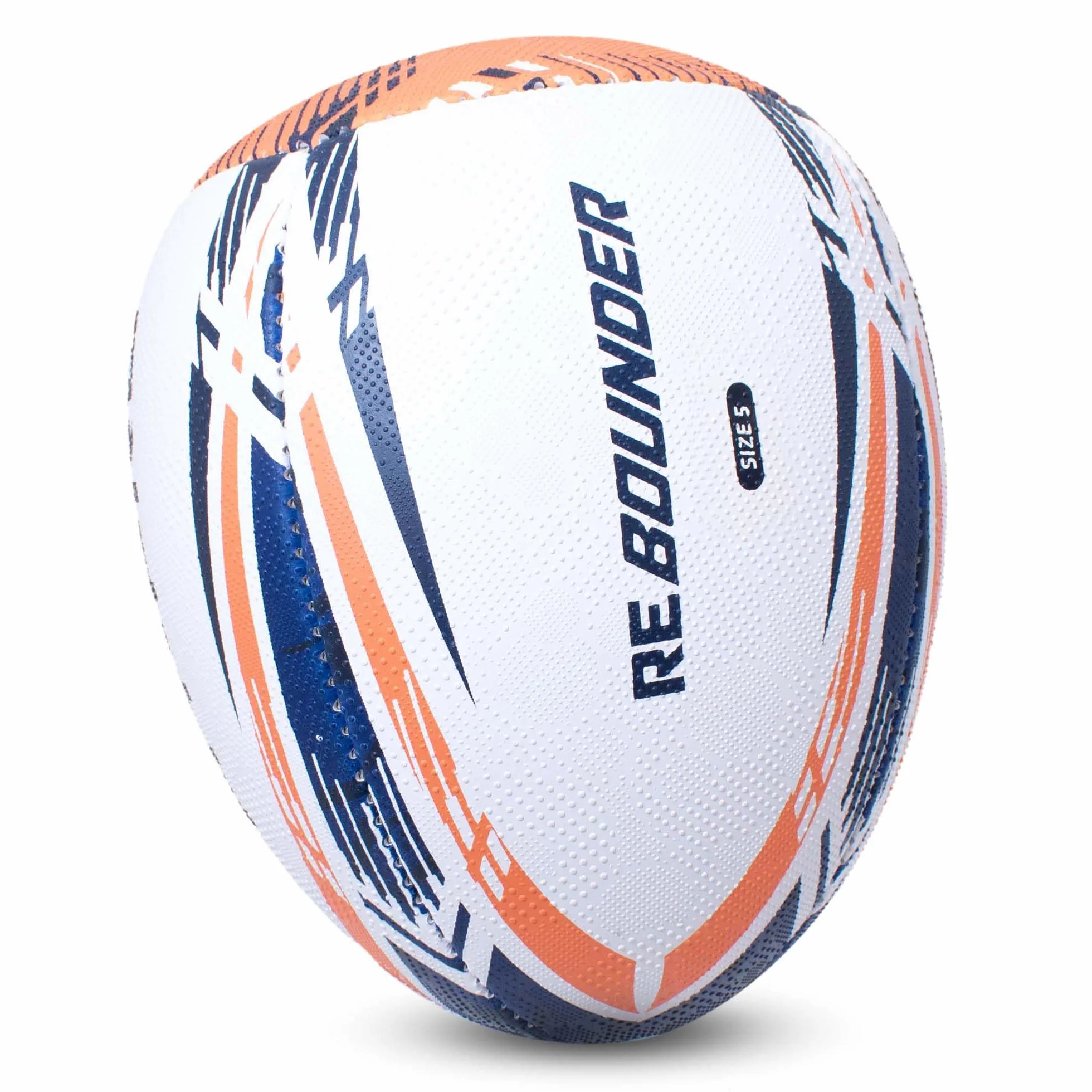 Hy-Pro Rebound Rugby Ball Size 4&5 Synthetic Rubber Dual Grain Grip Hand Stitched Durable Latex Bladder