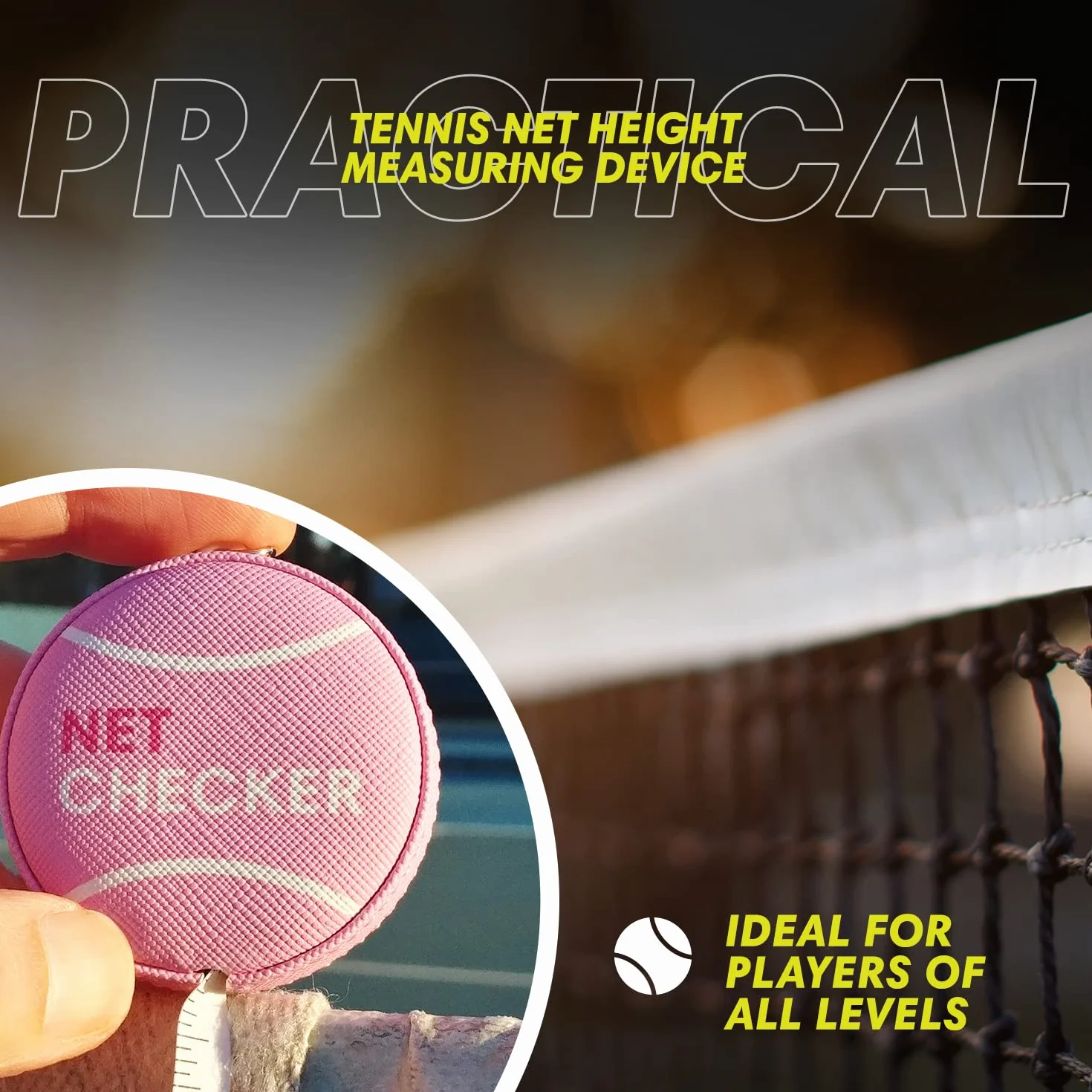 Tennis Net Height Mini Measuring Tape 59 cali, Przenośna Elastyczna Taśma Miernicza z Brelokiem