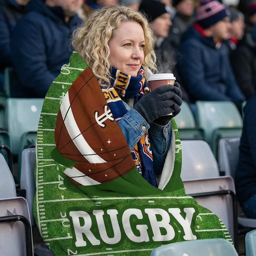 Couverture Rugby Personnalisée Homme Cadeau Entraîneur Football Anniversaire
