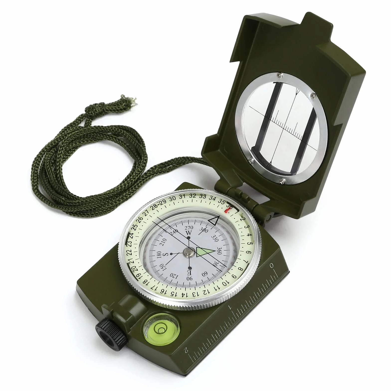 Boussole Multifonctionnelle Professionnelle Militaire en Métal Vert Armée pour Randonnée Camping