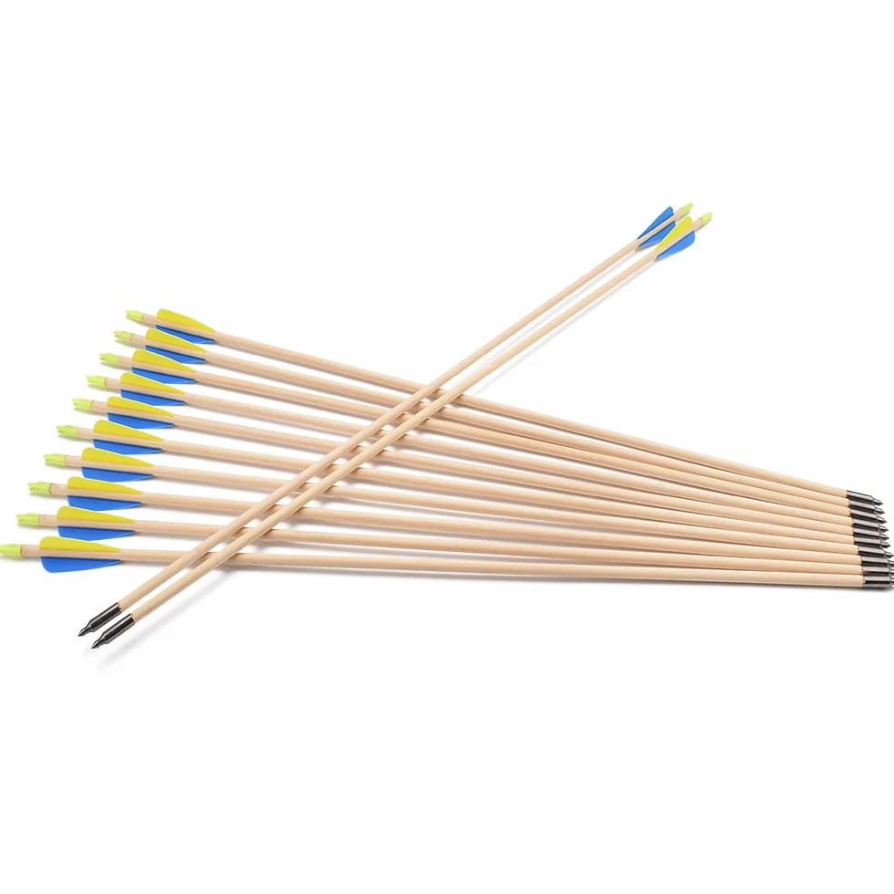 Flèches en Bois Incurvées 28-32 Pouces Lot de 12