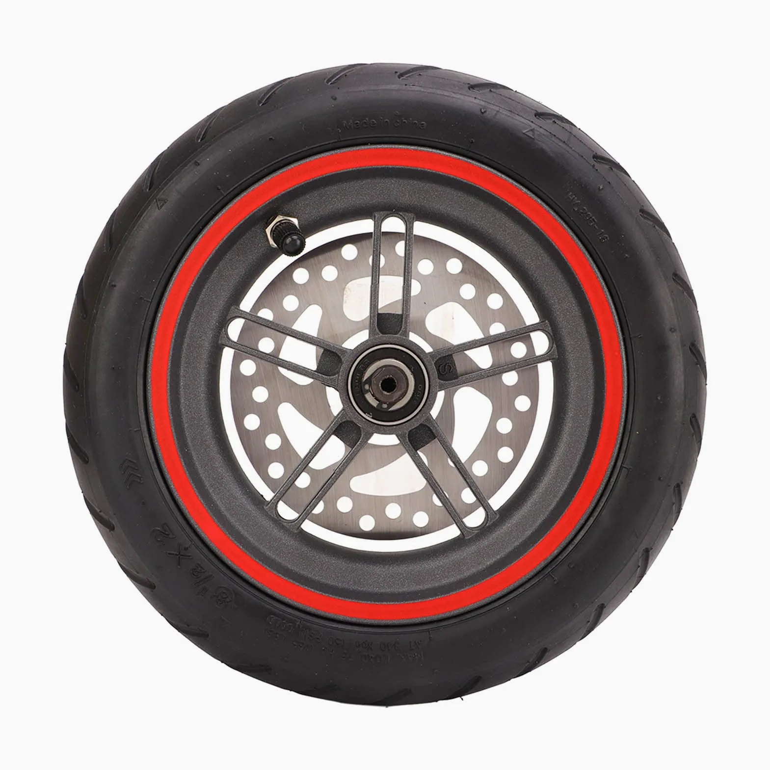 RiToEasysports Roue Arrière de Scooter électrique, Roue Arrière de Scooter électrique avec Pneu Pneumatique Rouge de Disque de Frein de 120 Mm pour Pro PRO2 M3