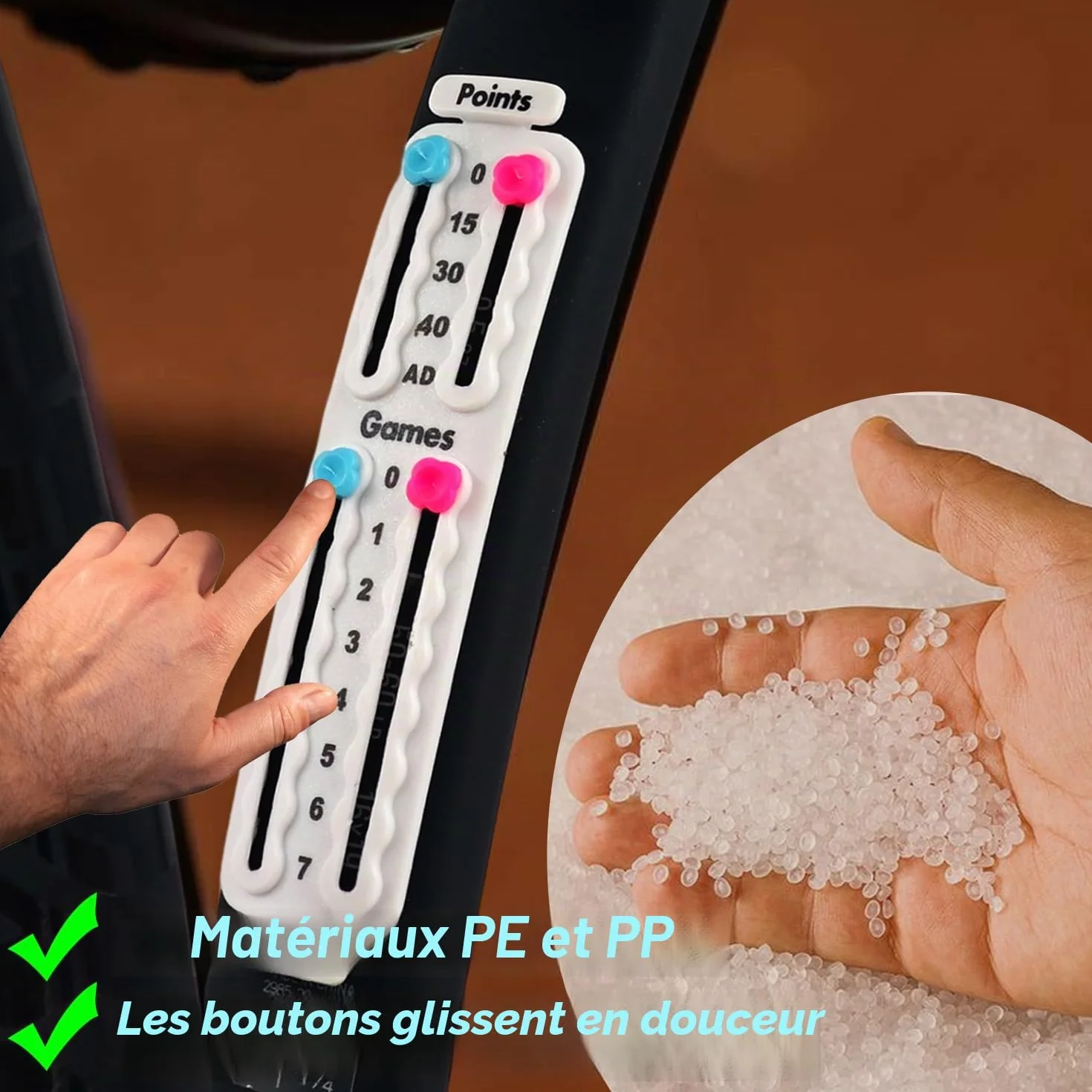 Uniharpa Compteur de Score Portable pour Tennis ITF Certifié 1.9g Affichage Points/Jeux/Sets