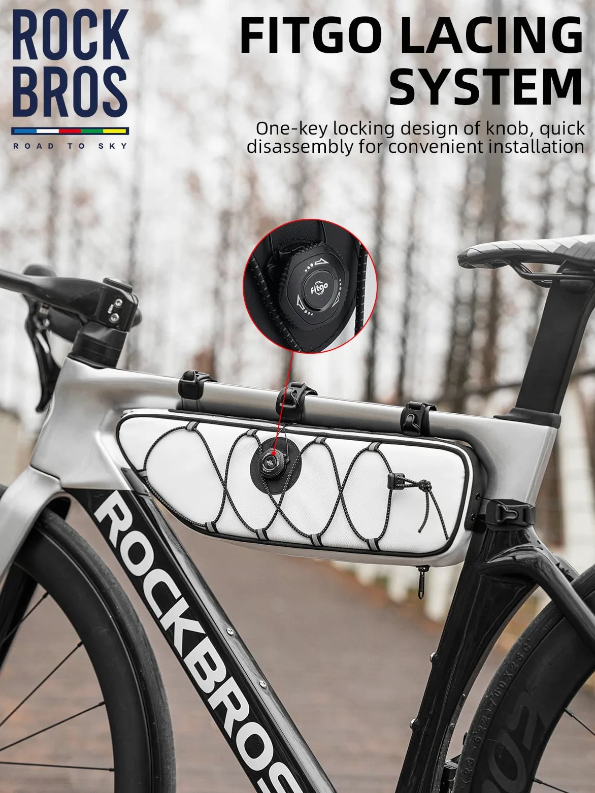 ROCKBROS Sacoche de cadre de vélo étanche pour vélo - Série Road to Sky