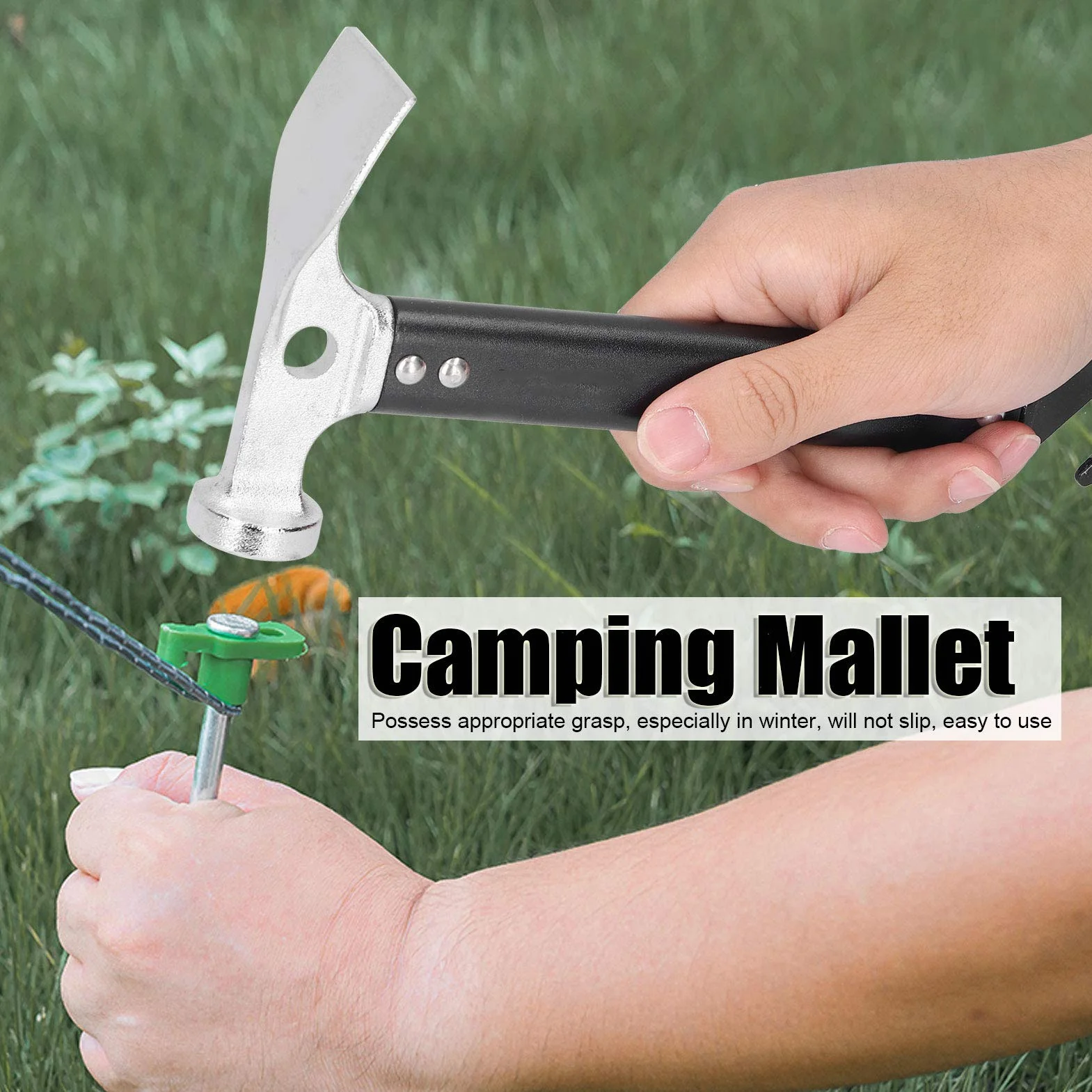 Maillet de Camping Extracteur de Piquet de Tente Alliage d'aluminium Portable