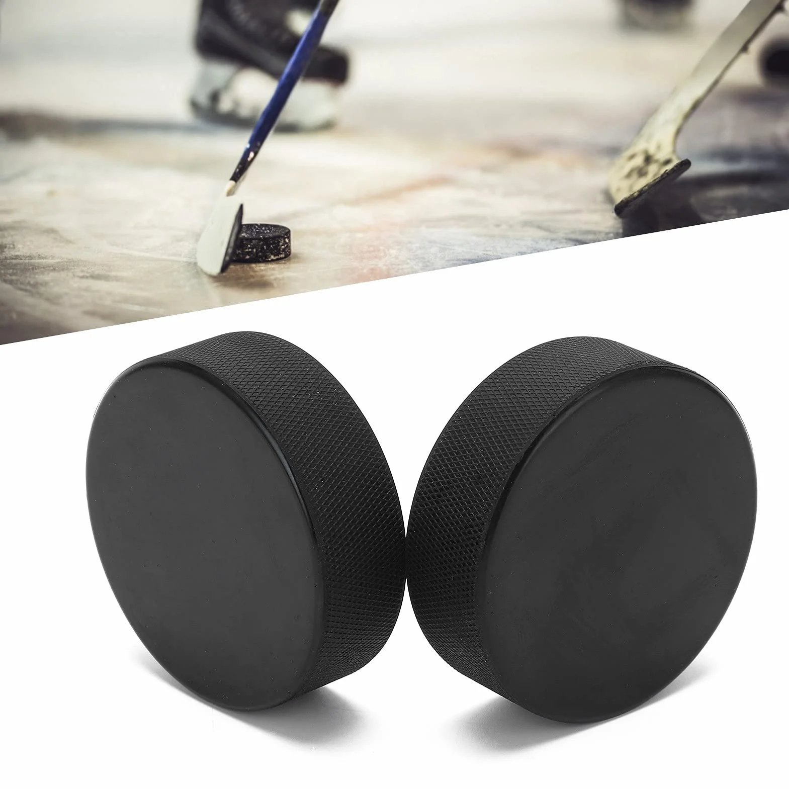 Pucks de Hockey de Pratique en Caoutchouc Solide pour Hockey sur Glace