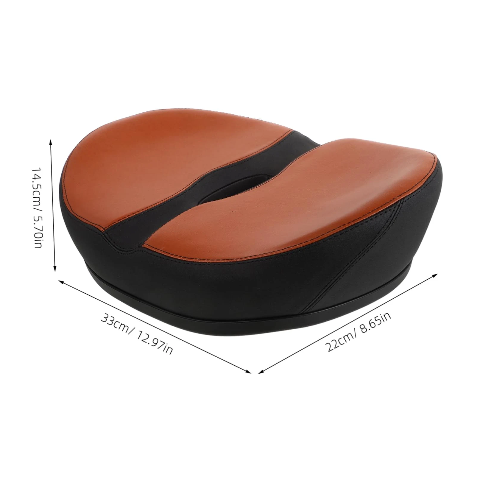 Selle de Vélo sans Nez Rembourrée, Coussin Large Ergonomique | Mousse Polyuréthane Pu, Entretien Facile, de Pression, pour Vélo et Route
