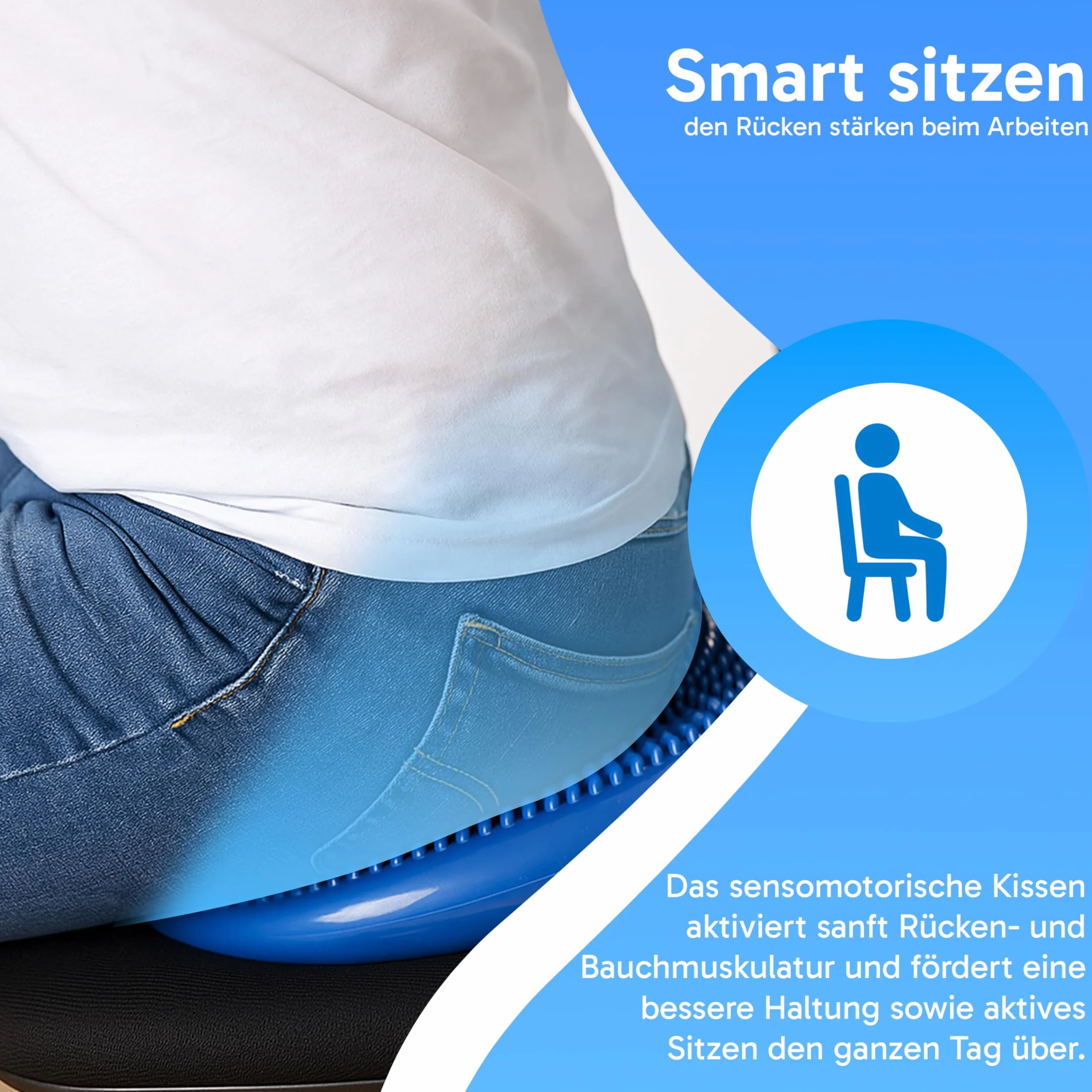 Retoo Coussin d'Équilibre Proprioceptif Ø34 cm avec Picots, Disque Gonflable Antidérapant