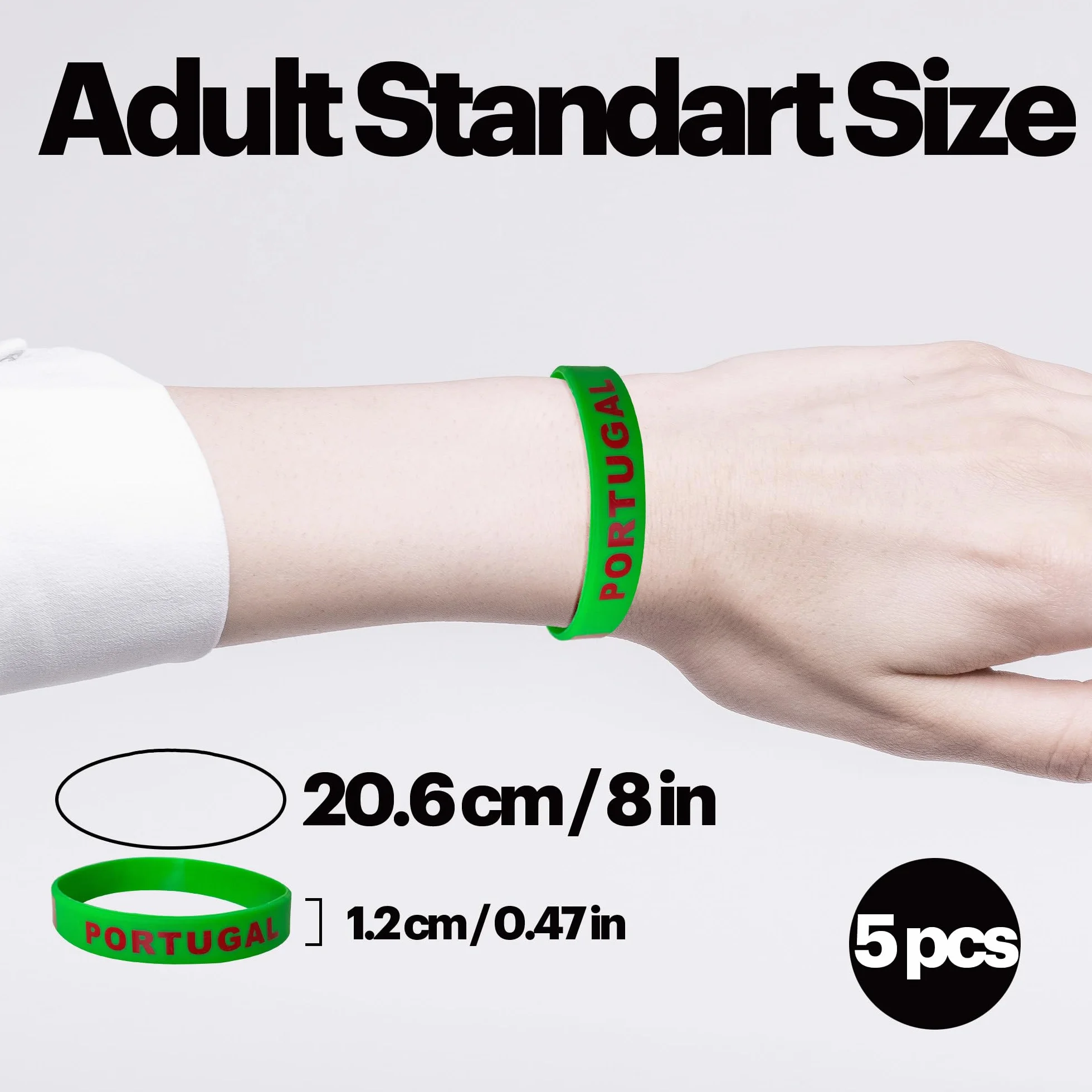 Bracelet Portugais Drapeau Portugal élastique silicone femme homme caoutchouc